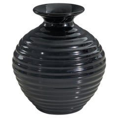 Vintage Upsala-Ekeby, Vase, Black-Glazed Earthenware, Sweden, 1940s