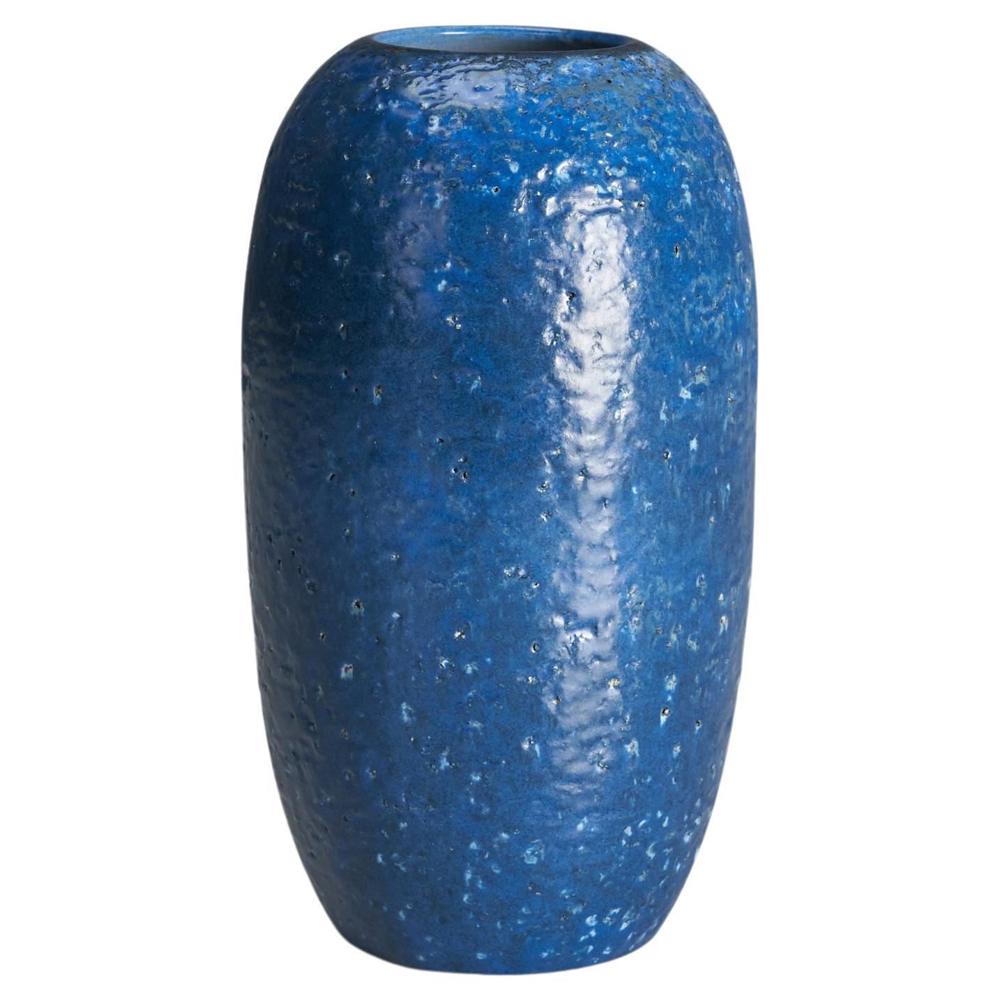 Upsala Ekeby, Vase, Blue-Glazed Earthenware, 1950s