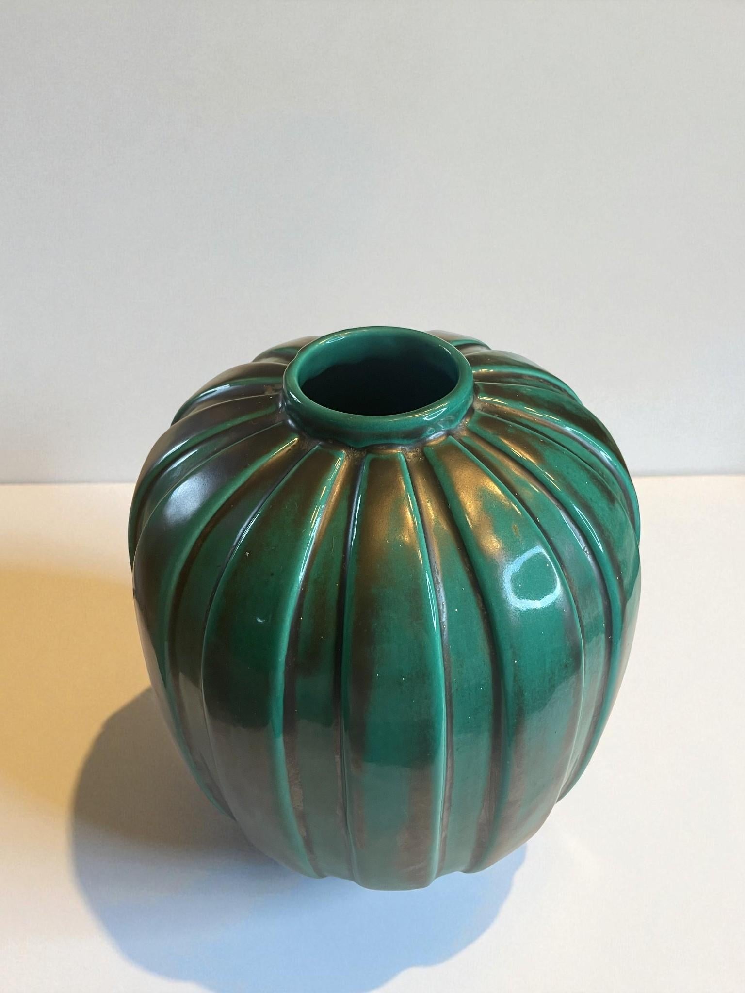 Art Déco Vaso Upsala Ekeby, smalto Greene & Greene, Svezia, anni '30 in vendita