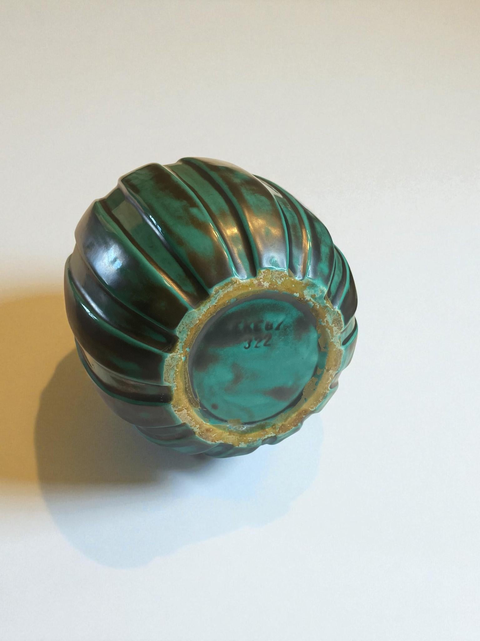 Ceramica Vaso Upsala Ekeby, smalto Greene & Greene, Svezia, anni '30 in vendita