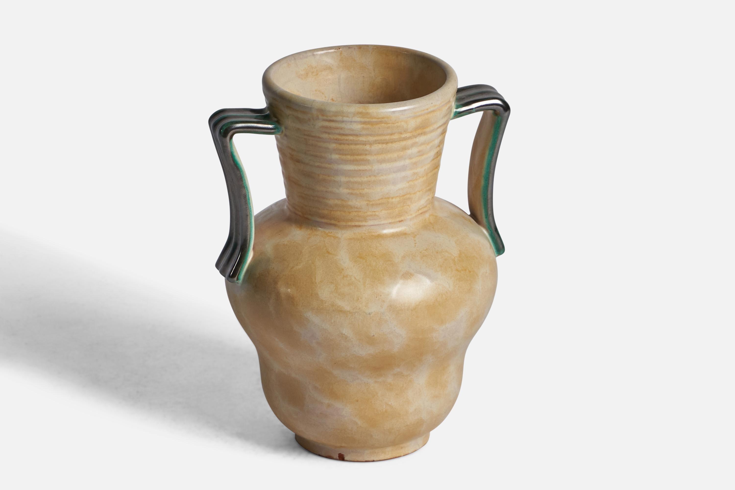 Scandinavian Modern Upsala Ekeby, Vase, Earthenware, Sweden, 1930s For Sale