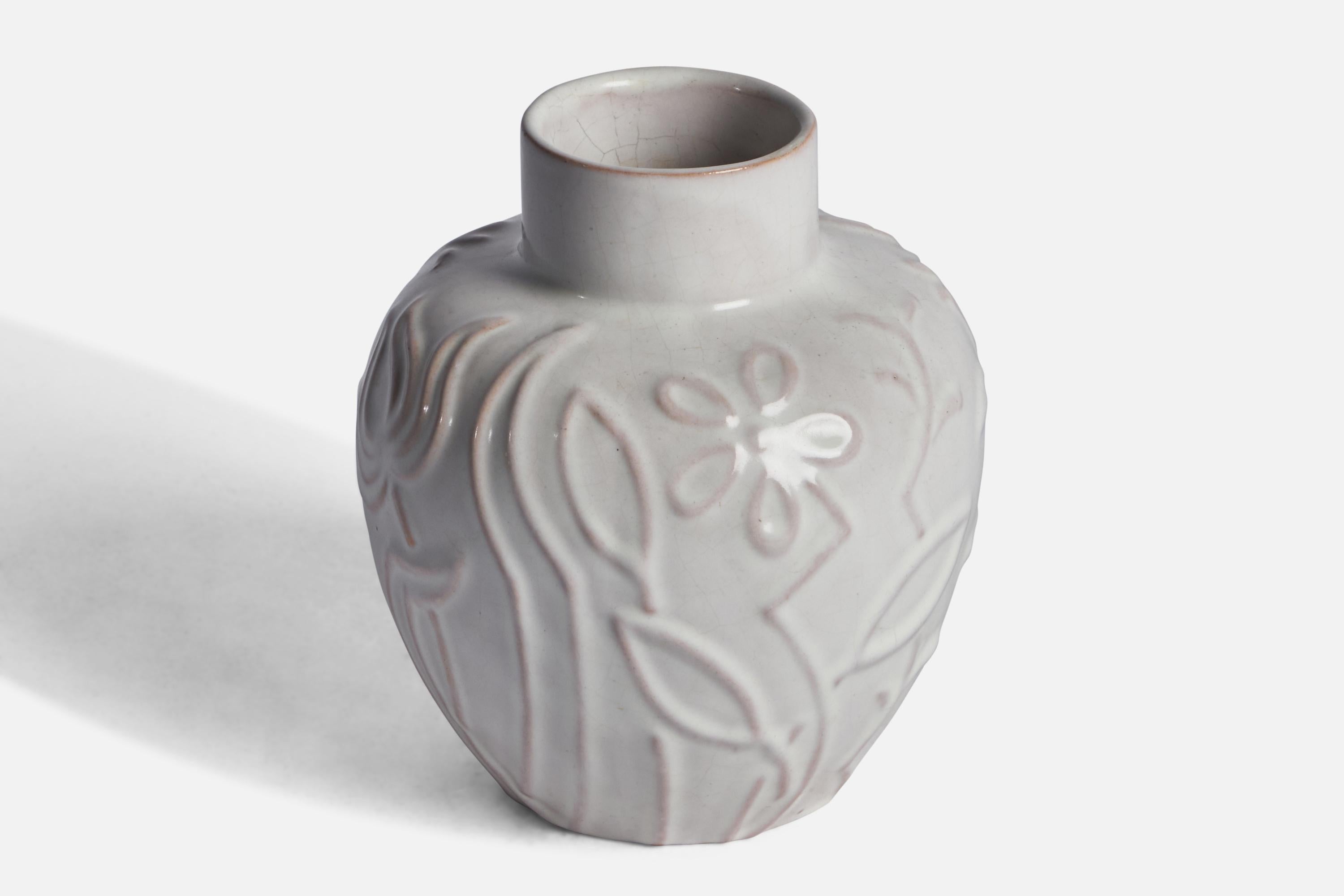 Scandinavian Modern Upsala Ekeby, Vase, Earthenware, Sweden, 1930s For Sale