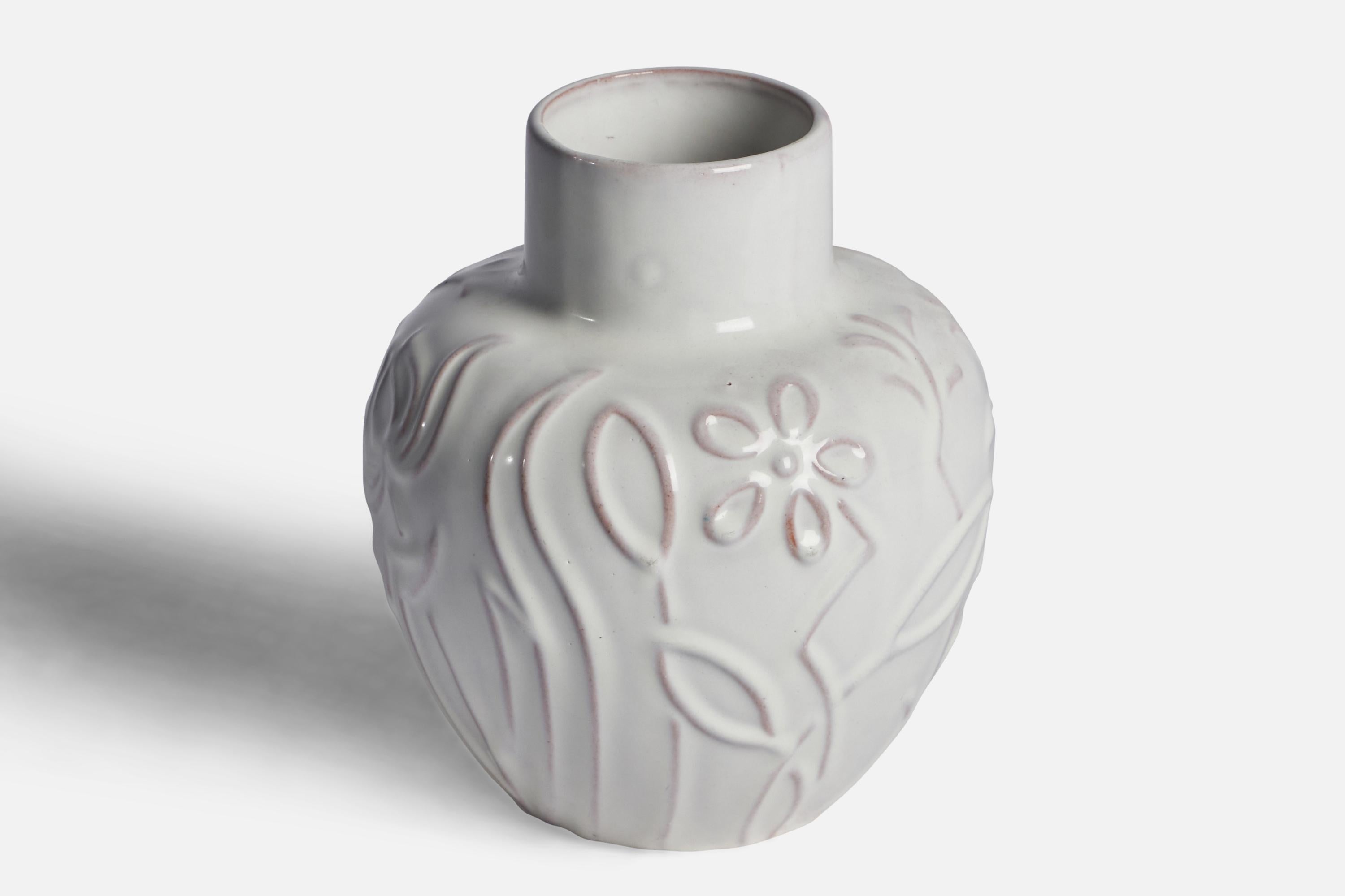 Mid-Century Modern Upsala Ekeby, Vase, Earthenware, Sweden, 1930s For Sale