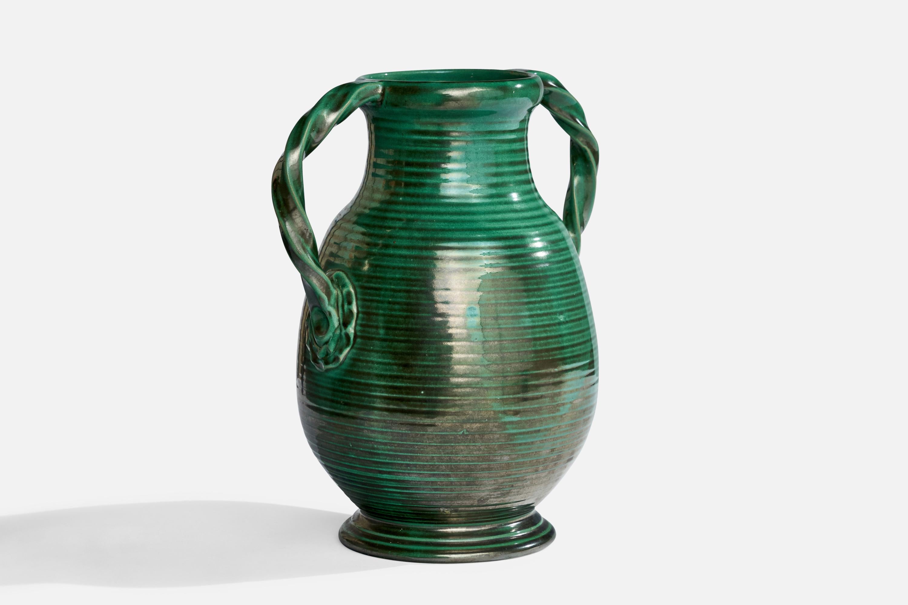 Scandinavian Modern Upsala Ekeby, Vase, Earthenware, Sweden, 1930s For Sale