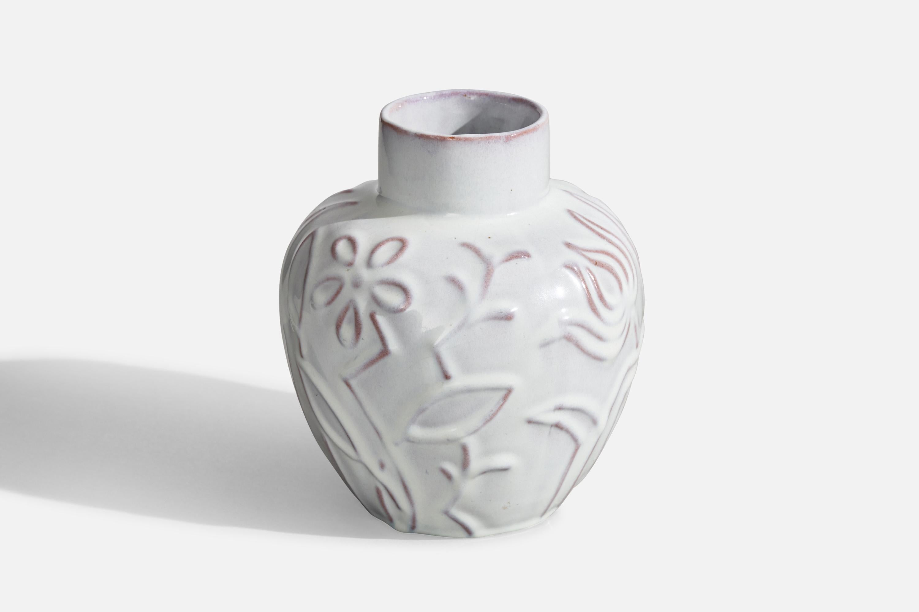 Scandinave moderne Vase en faïence de Upsala Ekeby, Suède, années 1930 en vente