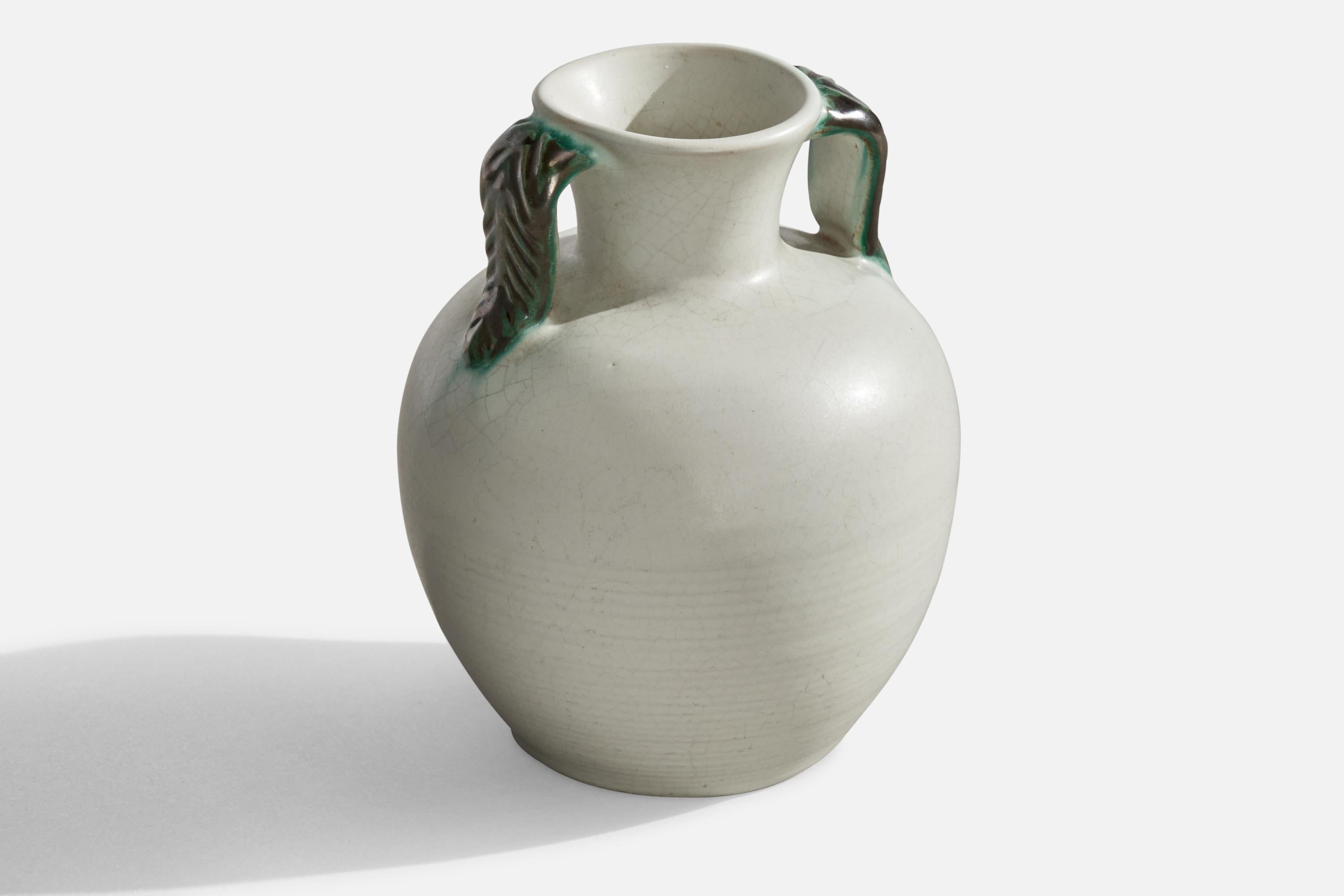 Scandinavo moderno Upsala Ekeby, Vaso, Terracotta, Svezia, anni '1930 in vendita