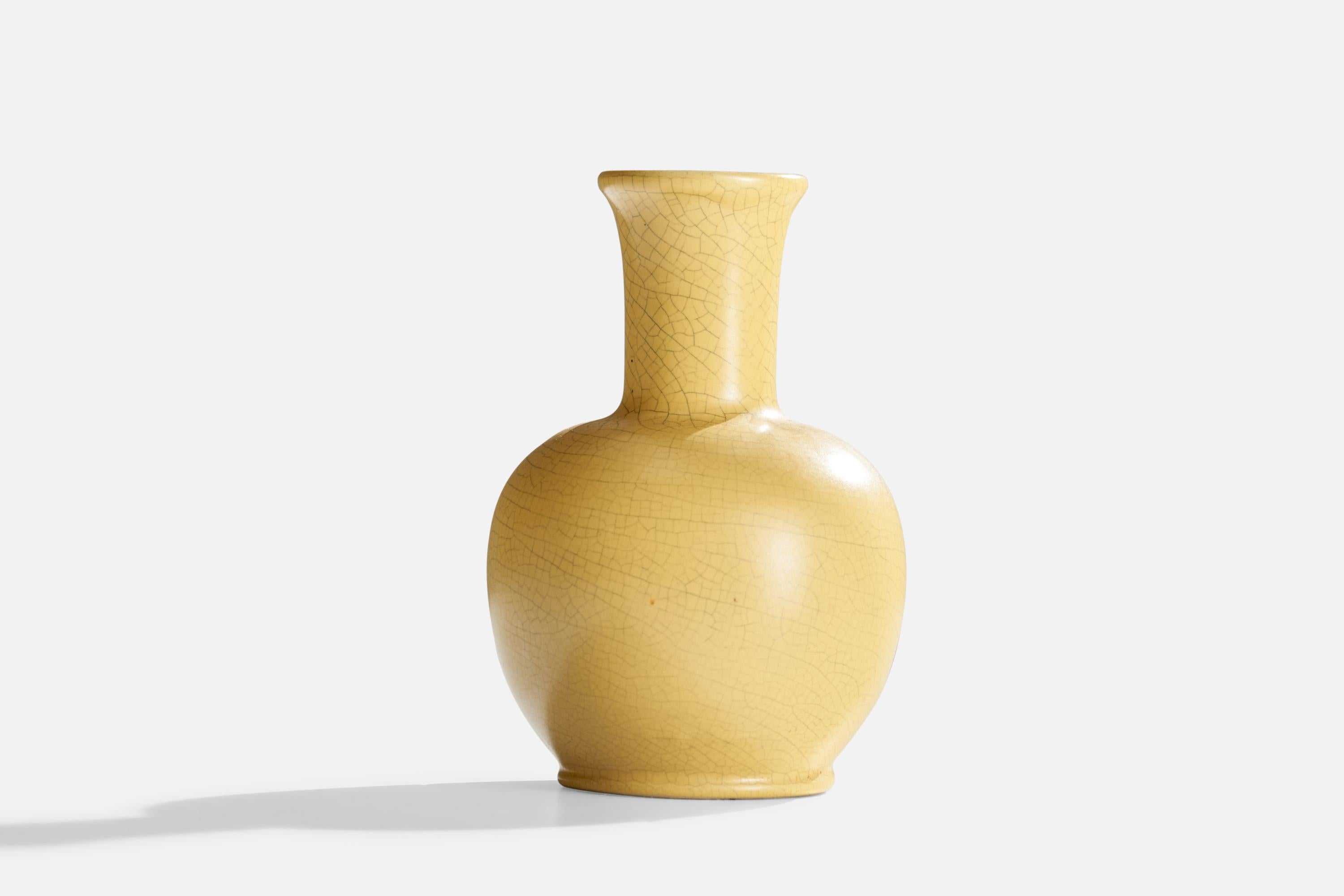 Scandinavo moderno Upsala Ekeby, Vaso, Terracotta, Svezia, anni '1930 in vendita