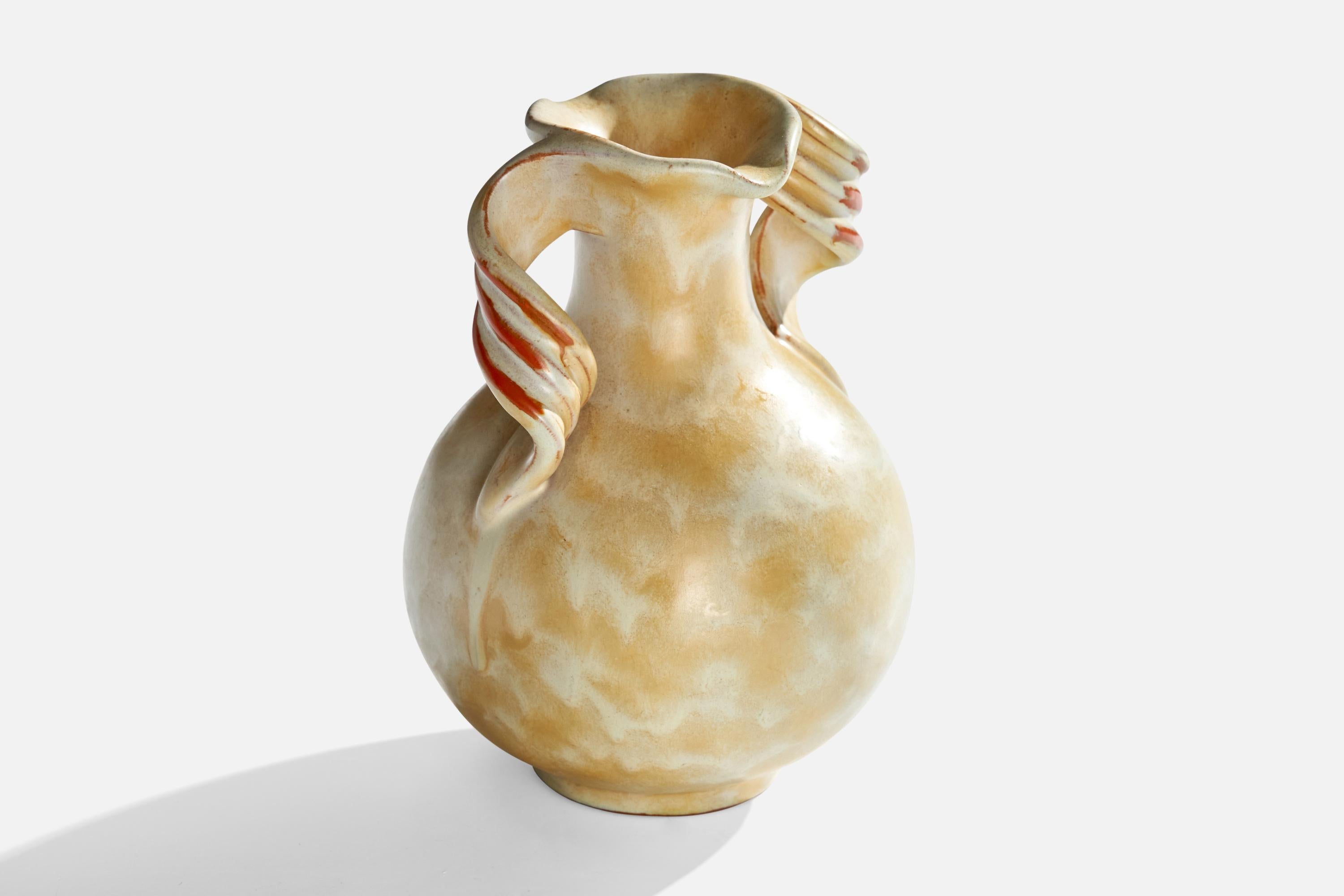 Scandinavo moderno Upsala Ekeby, Vaso, Terracotta, Svezia, anni '1930 in vendita