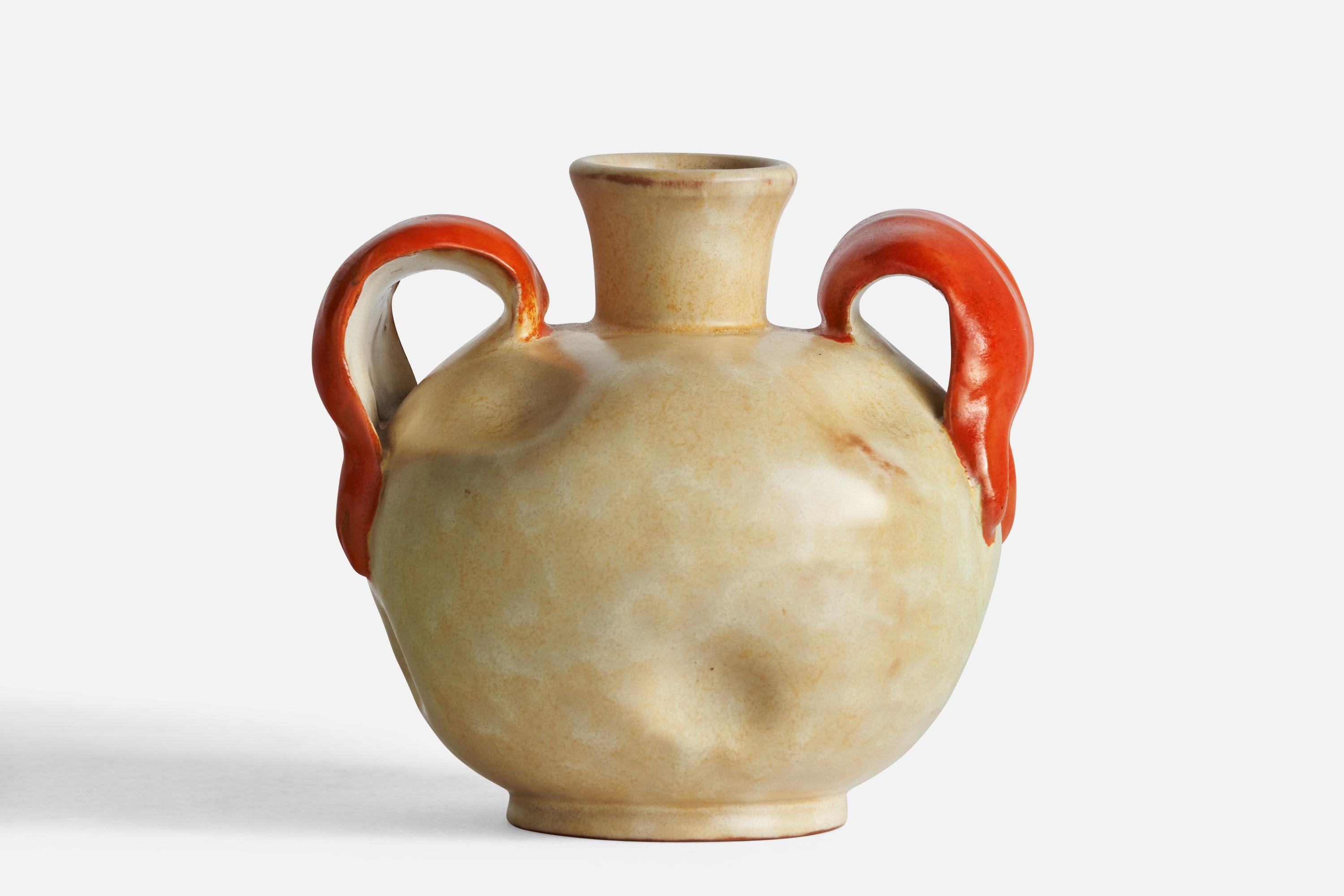 Swedish Upsala Ekeby, Vase, Earthenware, Sweden, 1930s For Sale