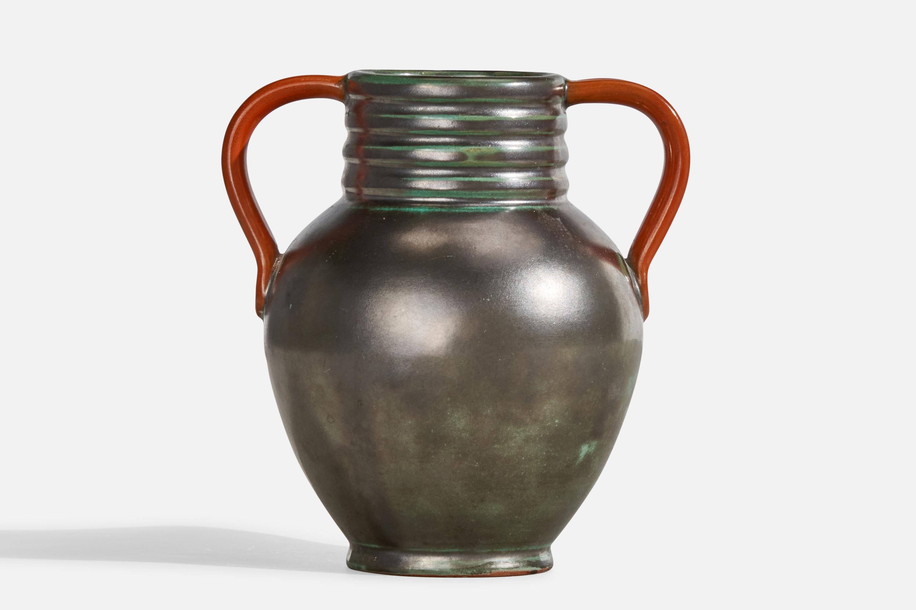 Svedese Upsala Ekeby, Vaso, Terracotta, Svezia, anni '1930 in vendita