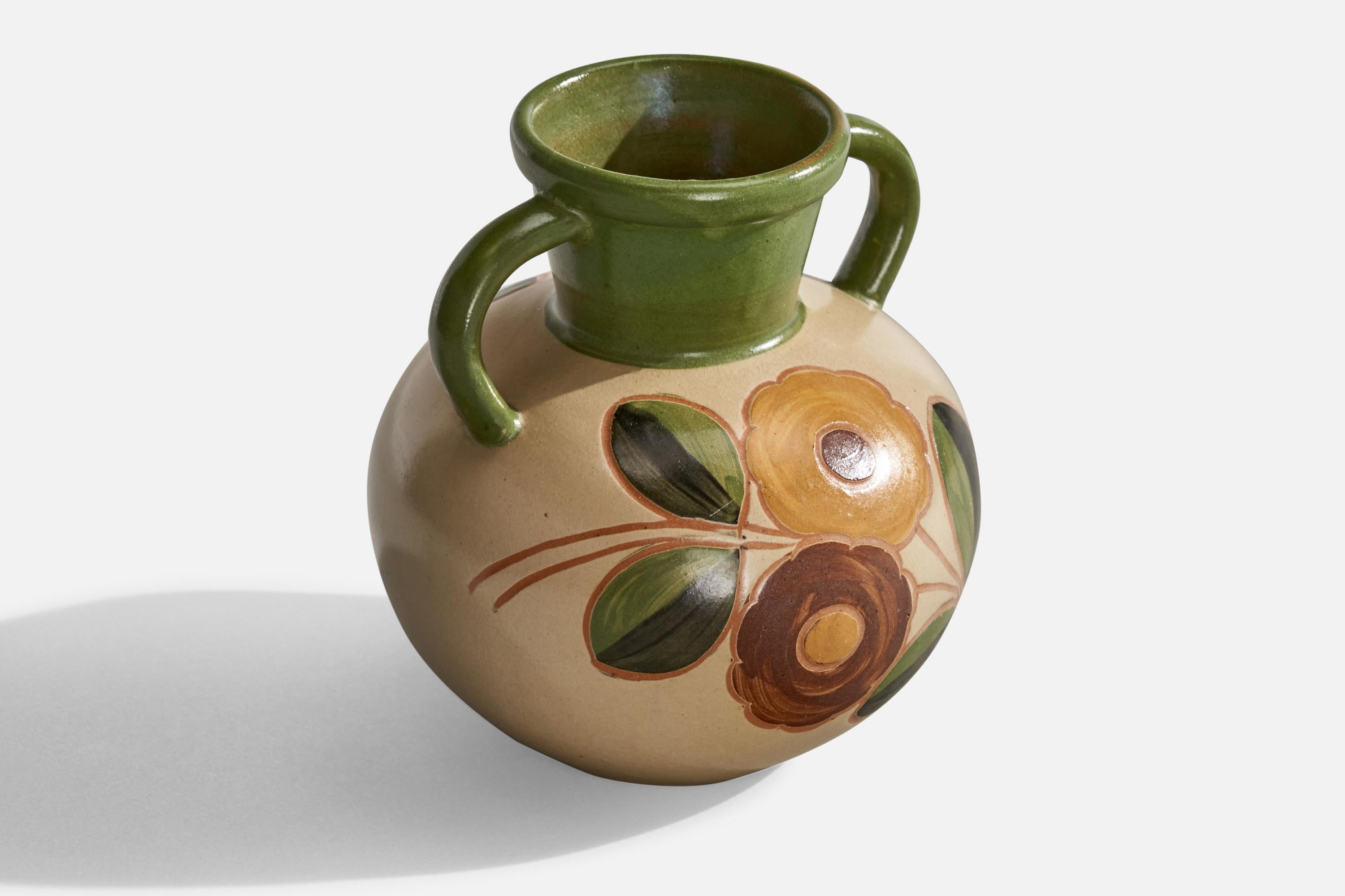 Swedish Upsala Ekeby, Vase, Earthenware, Sweden, 1930s For Sale