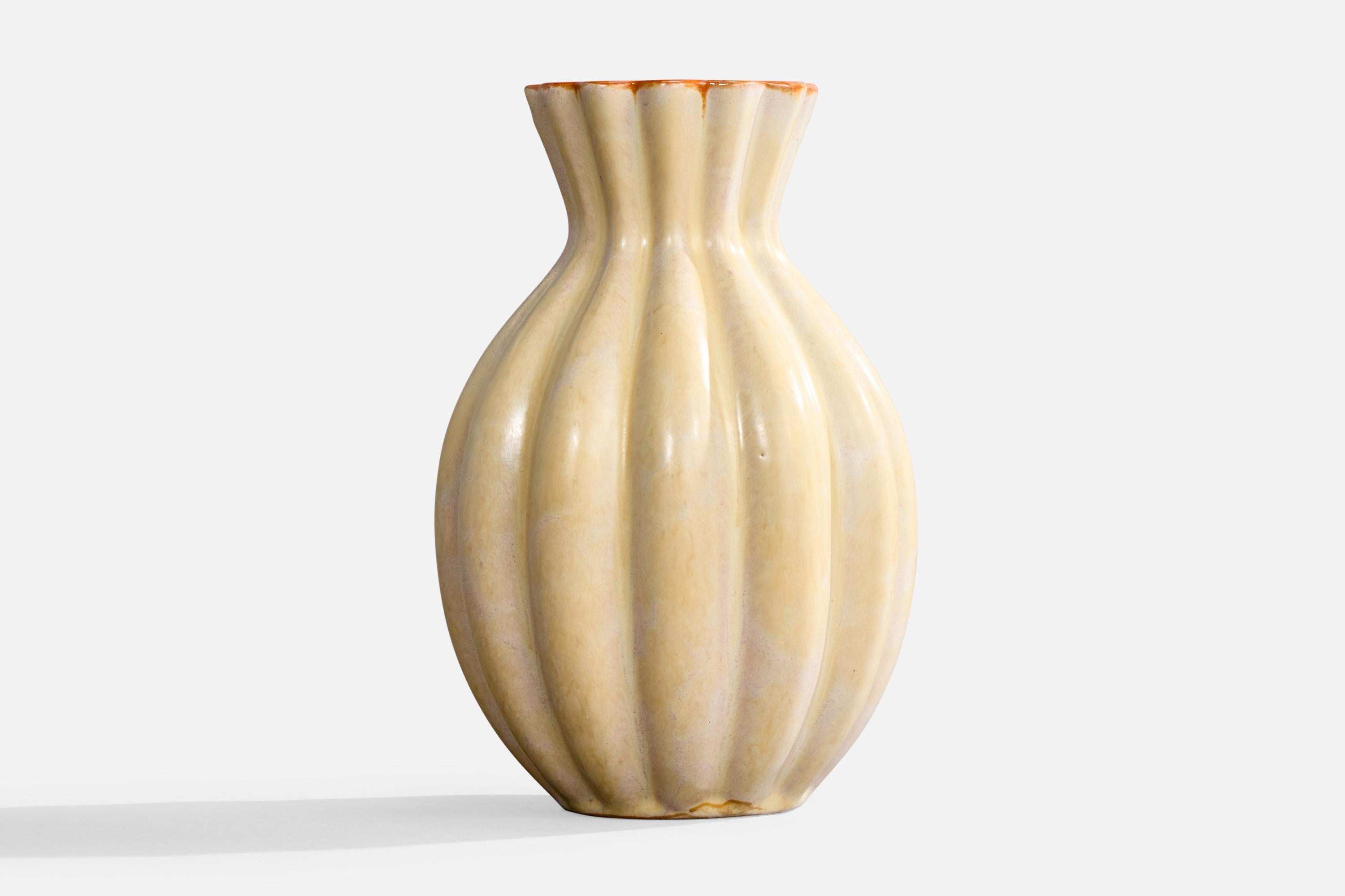Swedish Upsala Ekeby, Vase, Earthenware, Sweden, 1930s For Sale