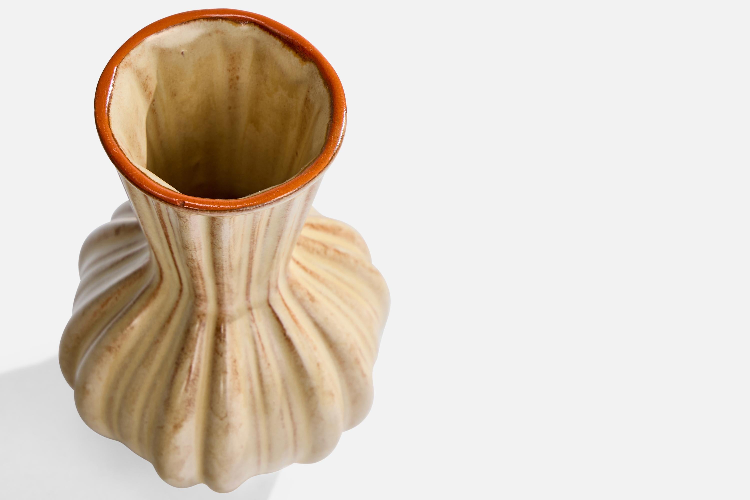 Swedish Upsala Ekeby, Vase, Earthenware, Sweden, 1930s For Sale