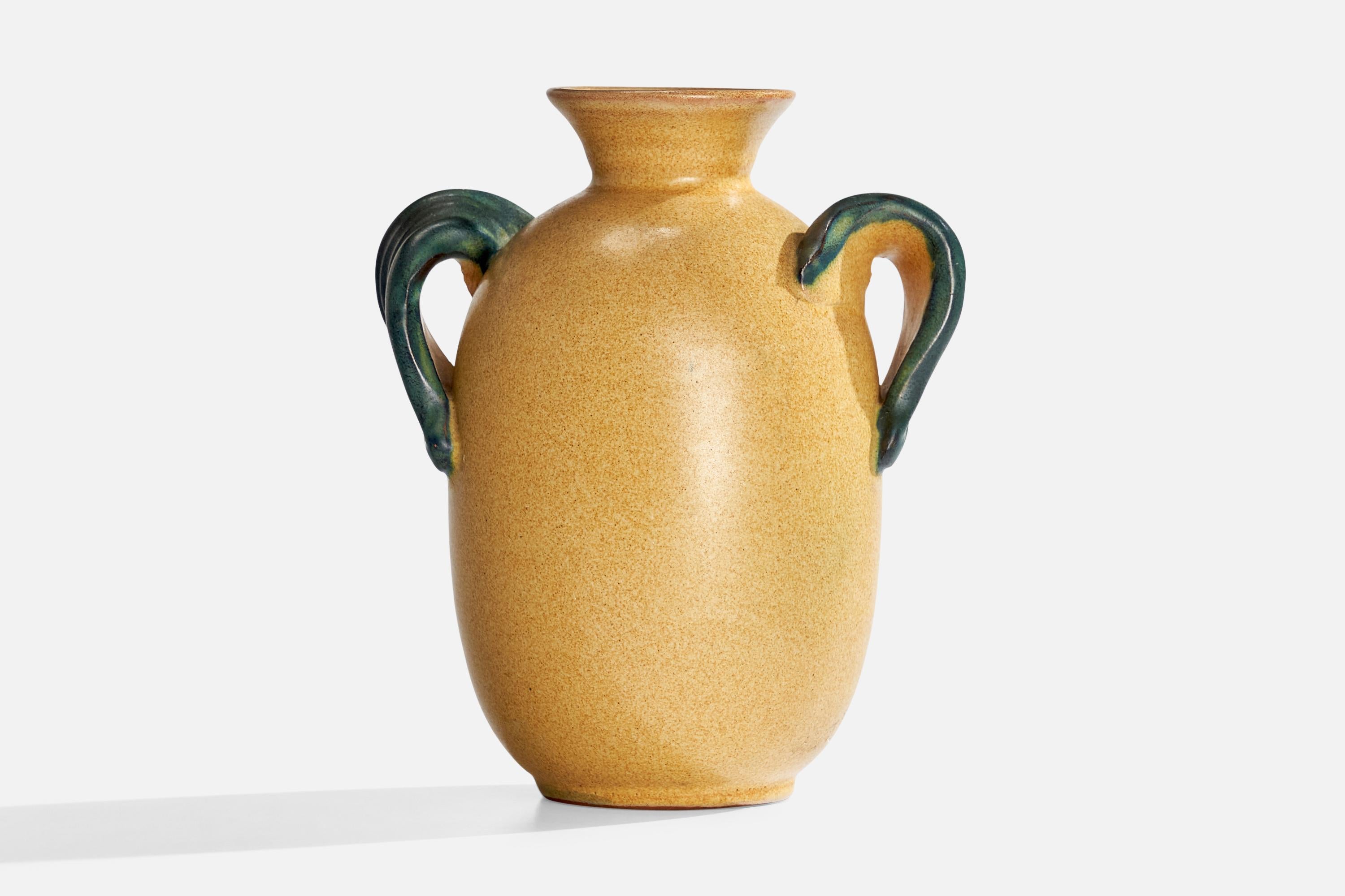 Metà XX secolo Upsala Ekeby, Vaso, Terracotta, Svezia, anni '1930 in vendita