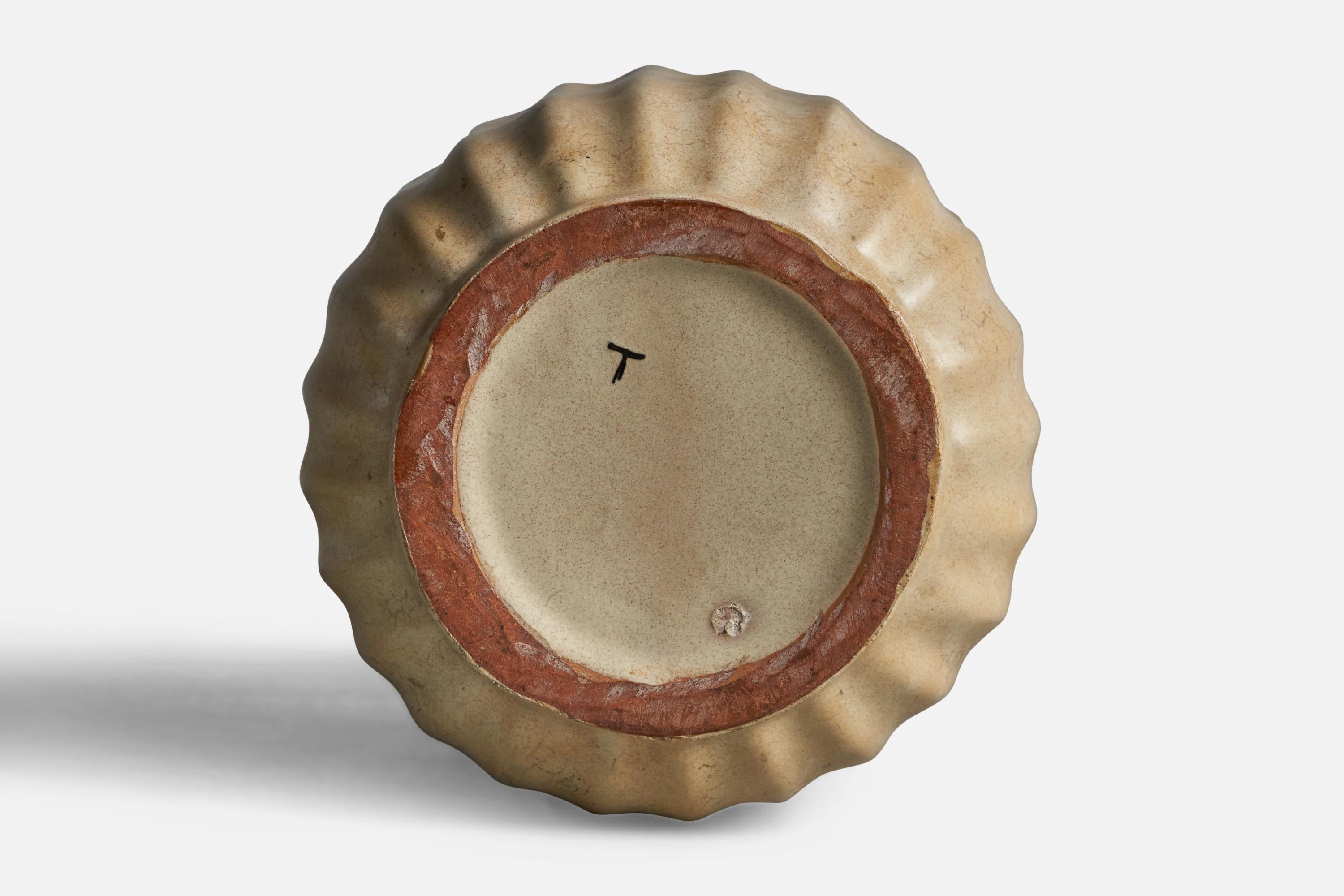Metà XX secolo Upsala Ekeby, Vaso, Terracotta, Svezia, anni '1930 in vendita