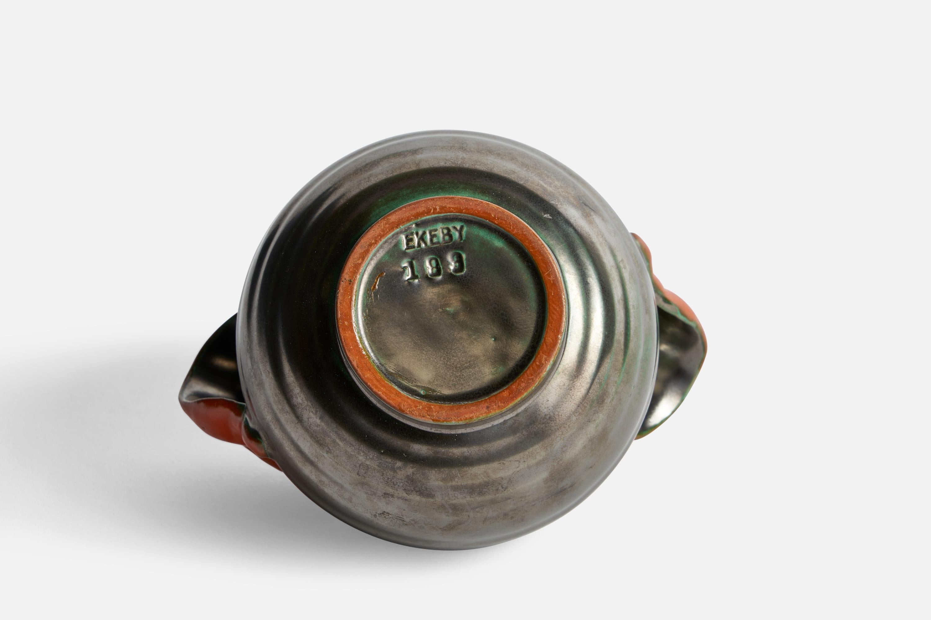 Metà XX secolo Upsala Ekeby, Vaso, Terracotta, Svezia, anni '1930 in vendita