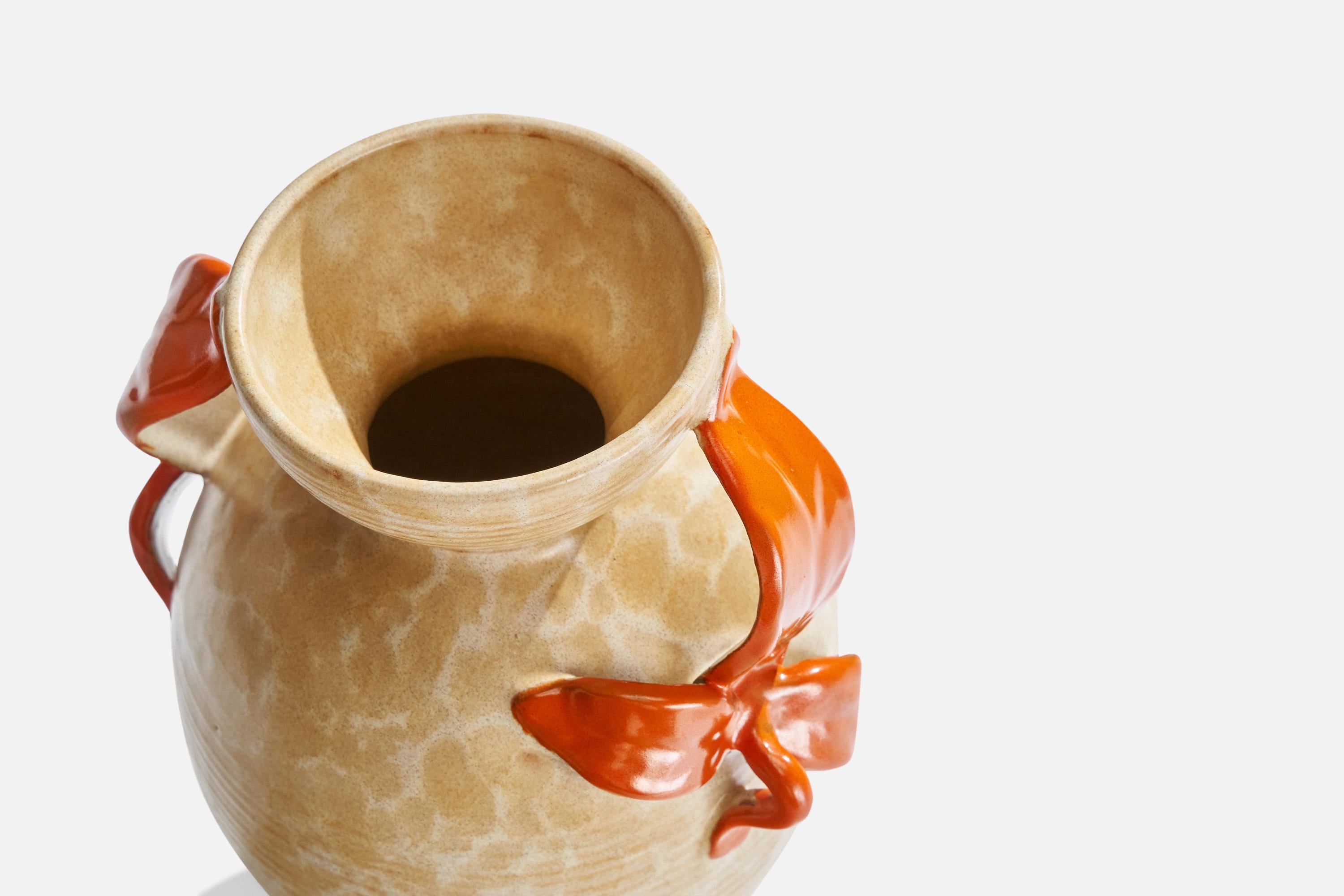 Metà XX secolo Upsala Ekeby, Vaso, Terracotta, Svezia, anni '1930 in vendita