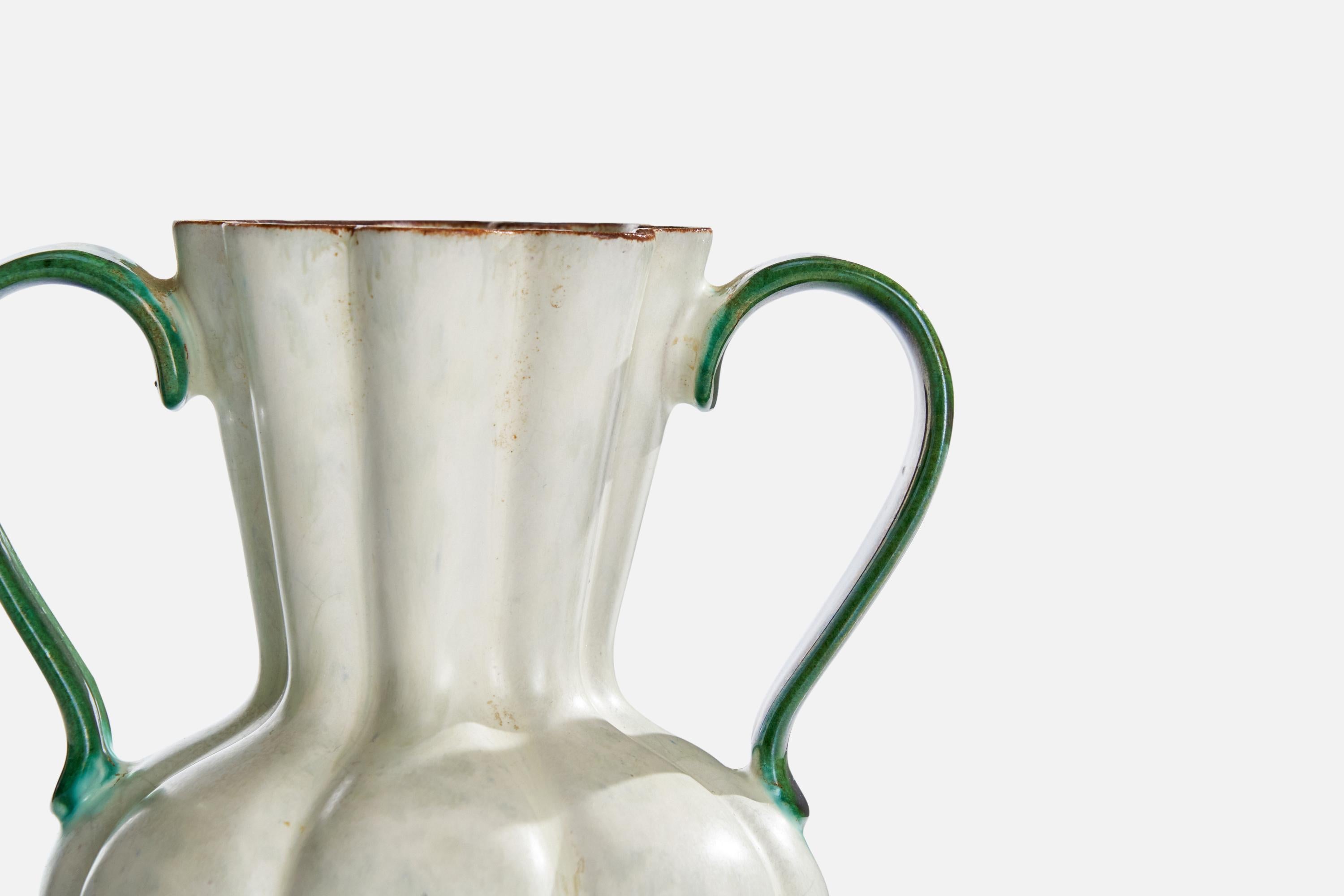 Metà XX secolo Upsala Ekeby, Vaso, Terracotta, Svezia, anni '1930 in vendita
