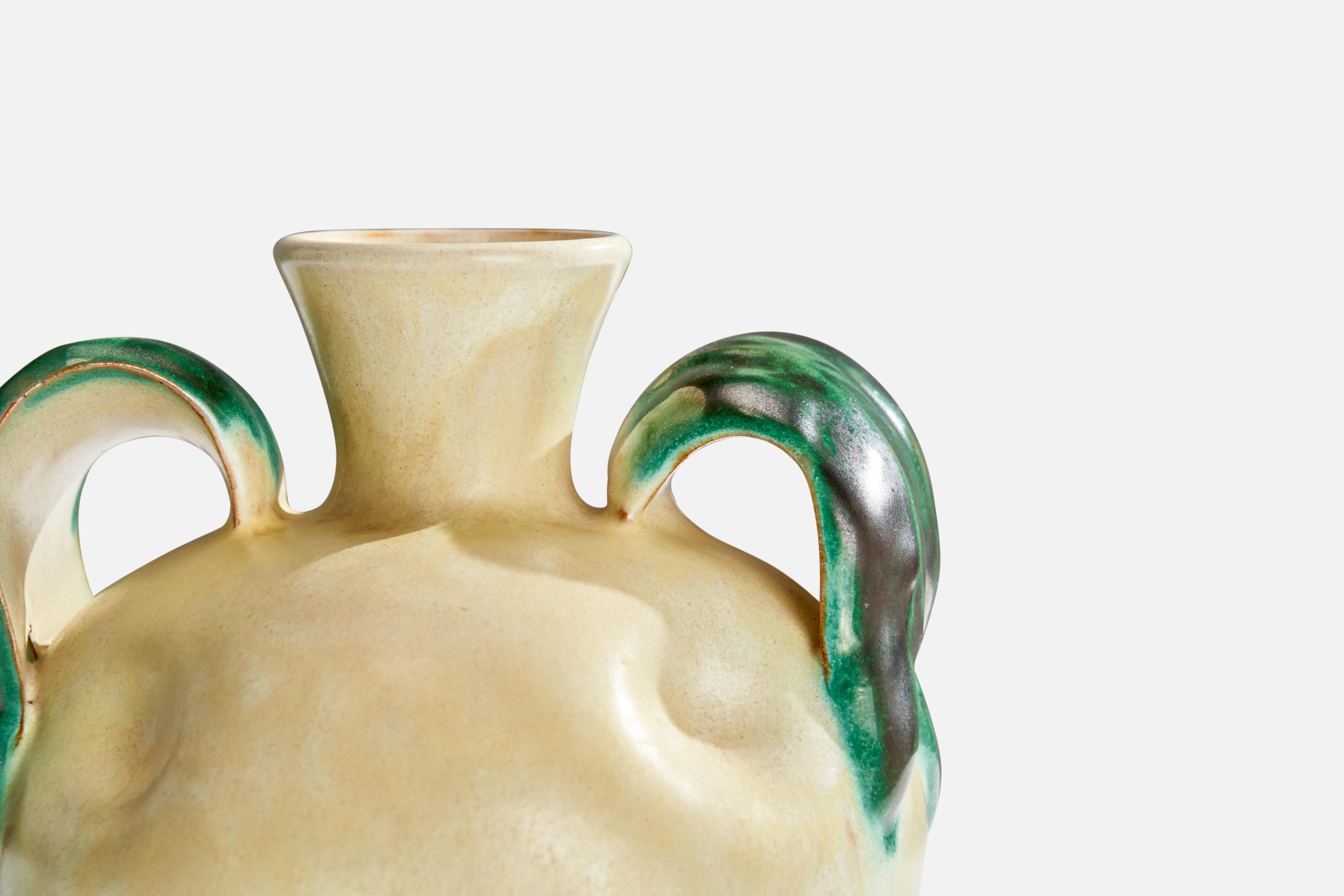 Metà XX secolo Upsala Ekeby, Vaso, Terracotta, Svezia, anni '1930 in vendita