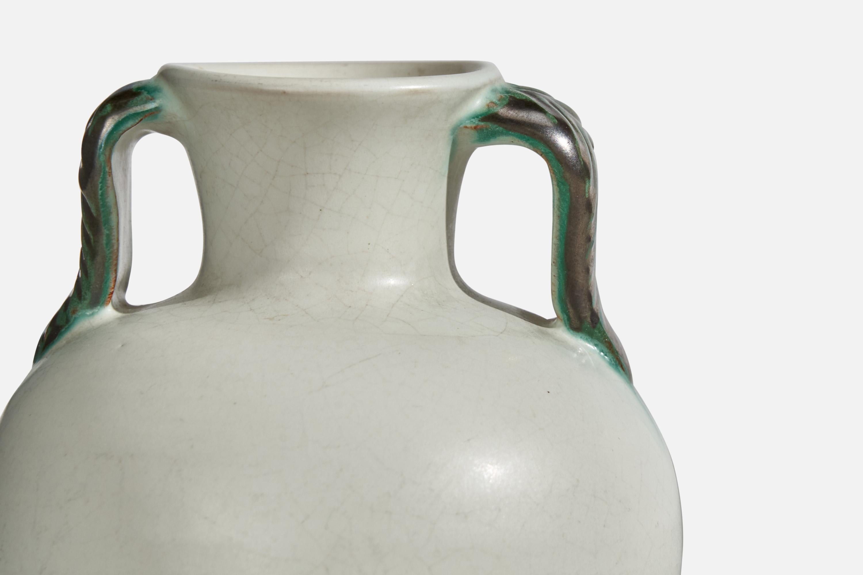 Metà XX secolo Upsala Ekeby, Vaso, Terracotta, Svezia, anni '1930 in vendita