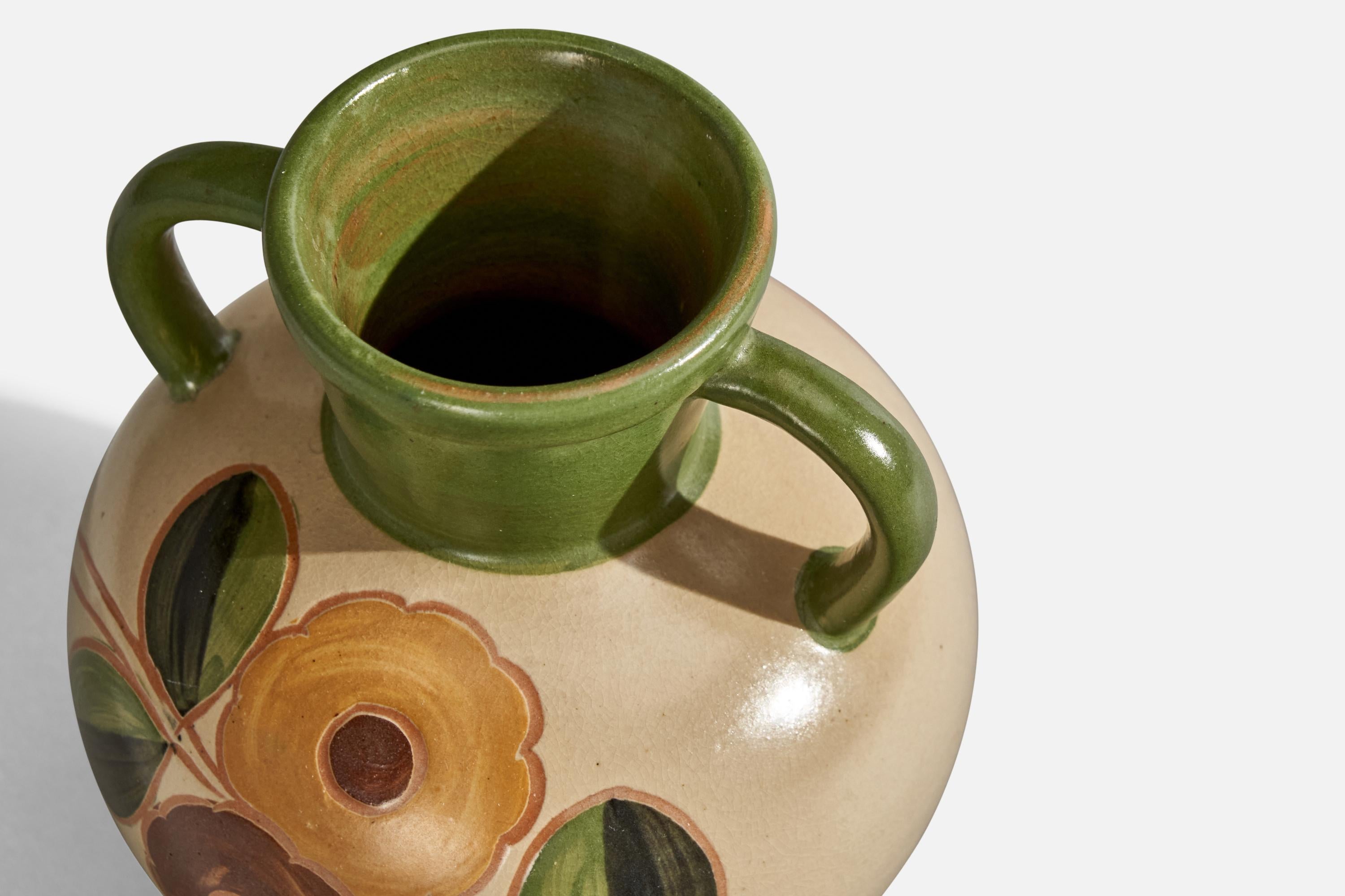 Mid-20th Century Upsala Ekeby, Vase, Earthenware, Sweden, 1930s For Sale