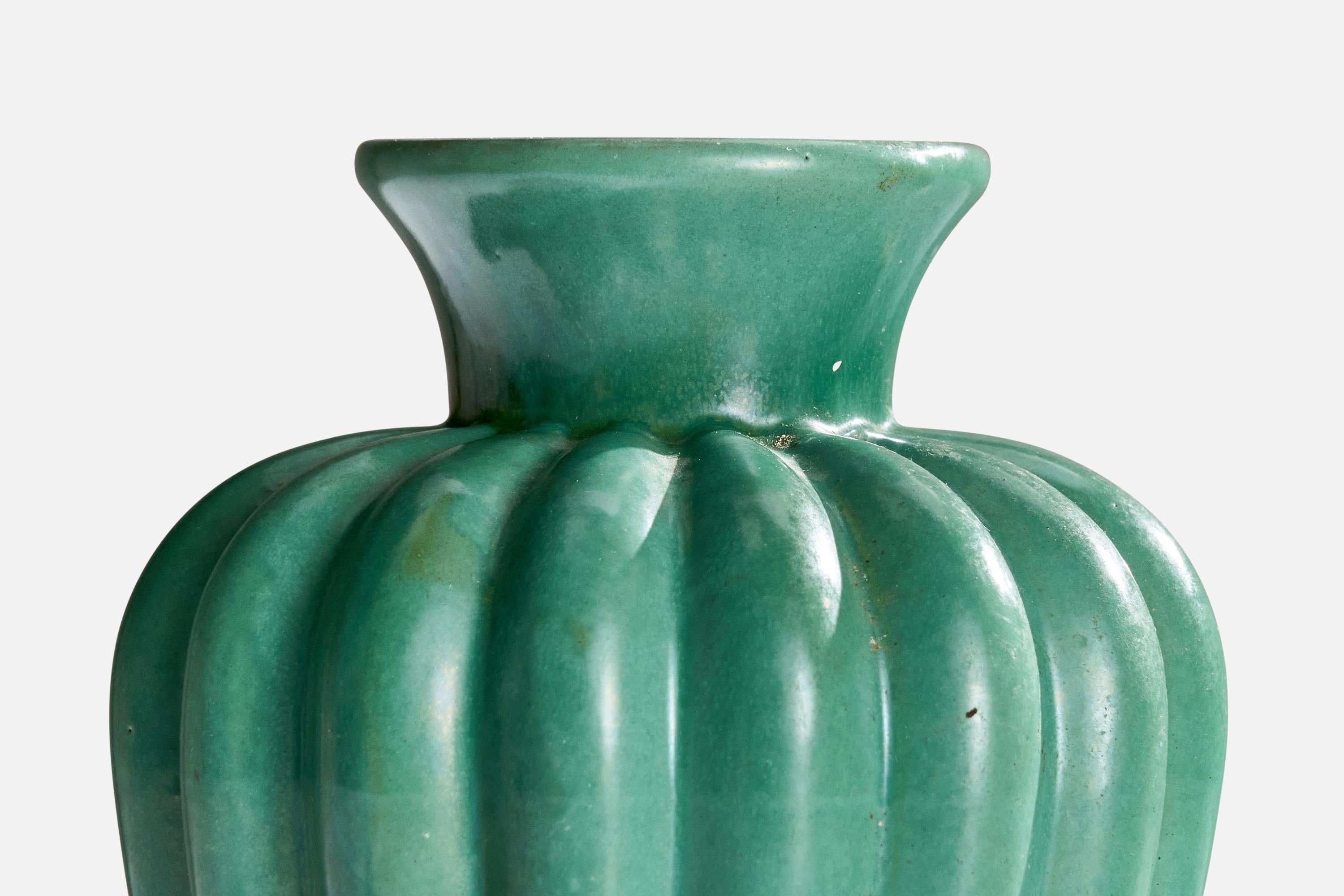 Metà XX secolo Upsala Ekeby, Vaso, Terracotta, Svezia, anni '1930 in vendita