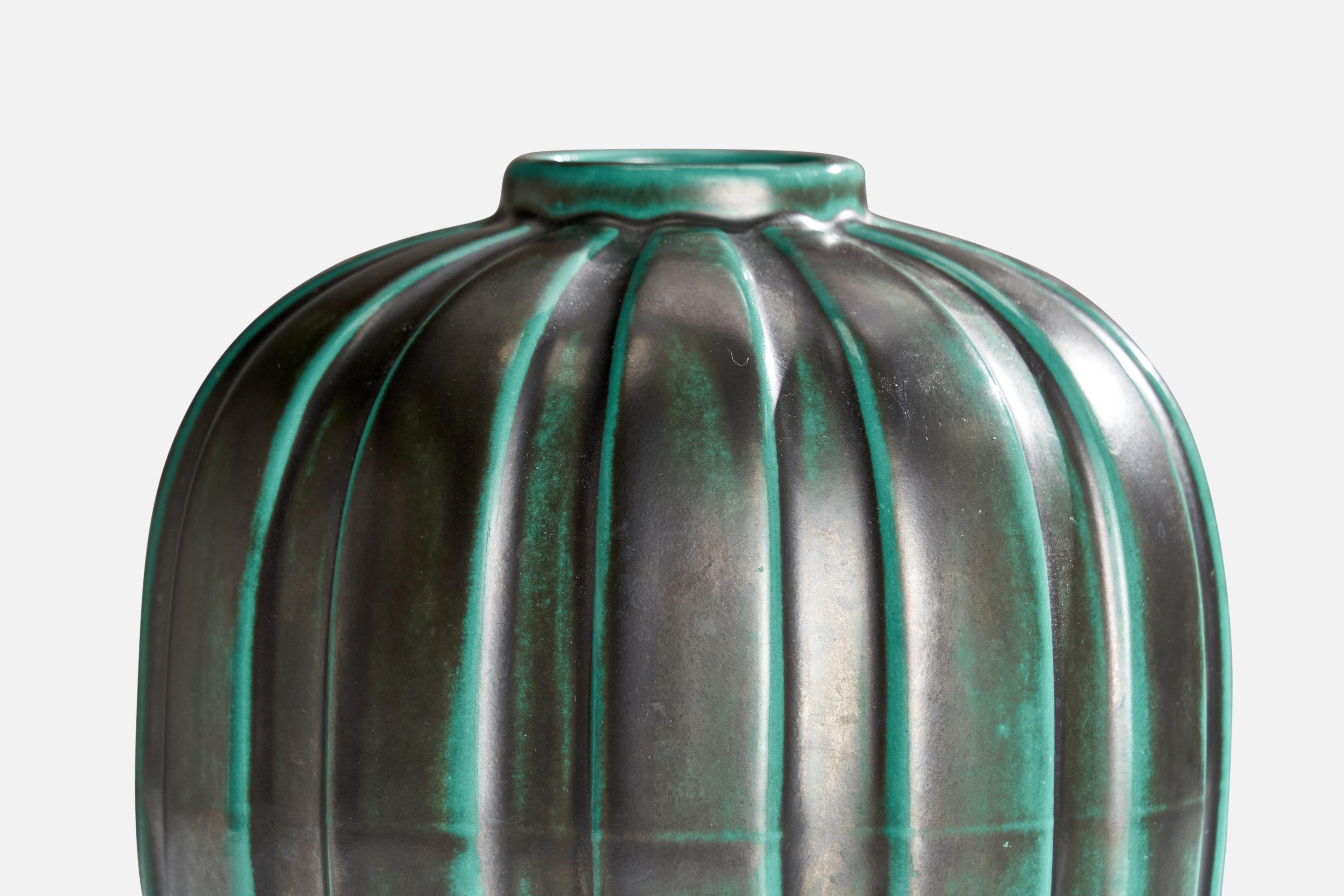 Metà XX secolo Upsala Ekeby, Vaso, Terracotta, Svezia, anni '1930 in vendita