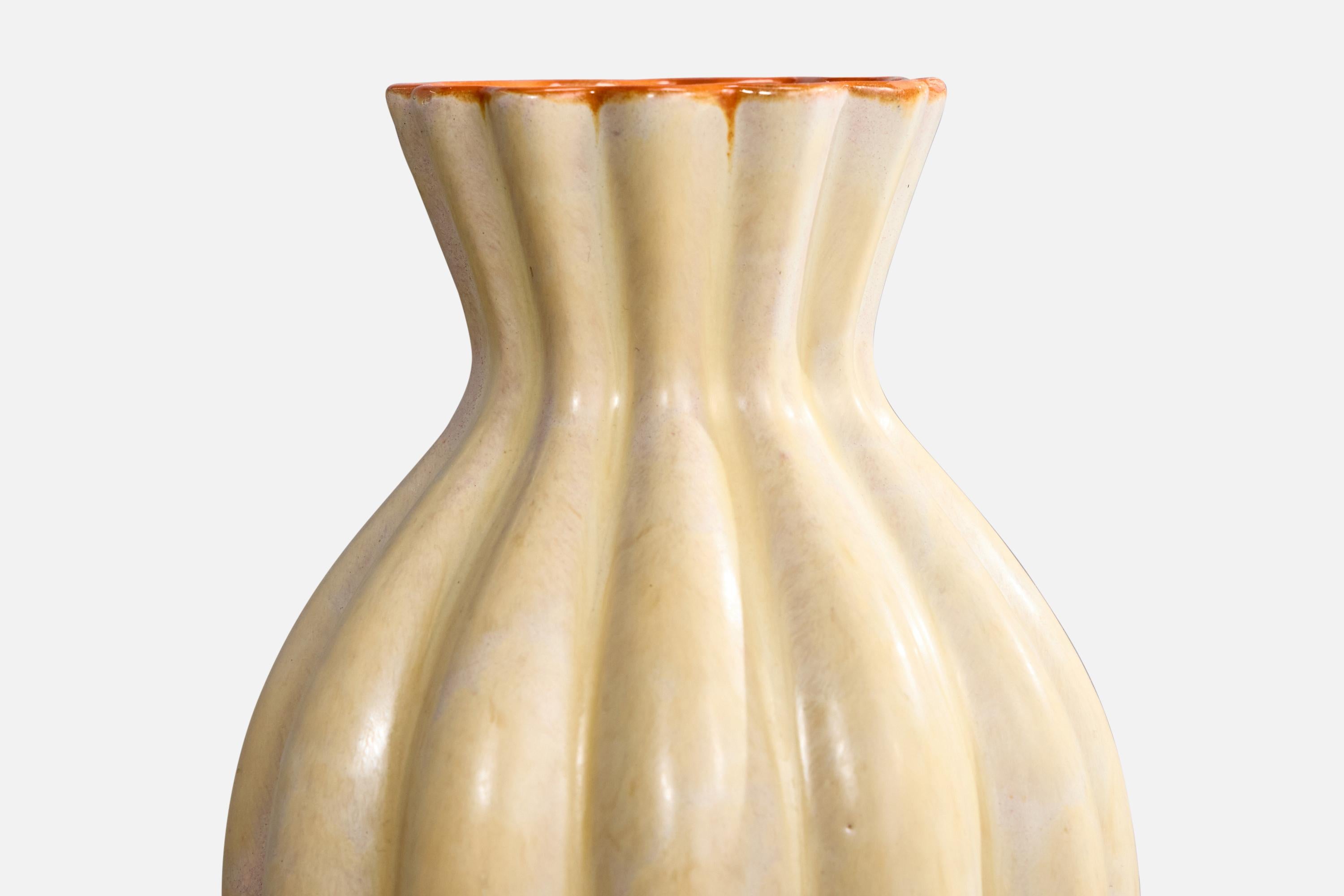 Mid-20th Century Upsala Ekeby, Vase, Earthenware, Sweden, 1930s For Sale