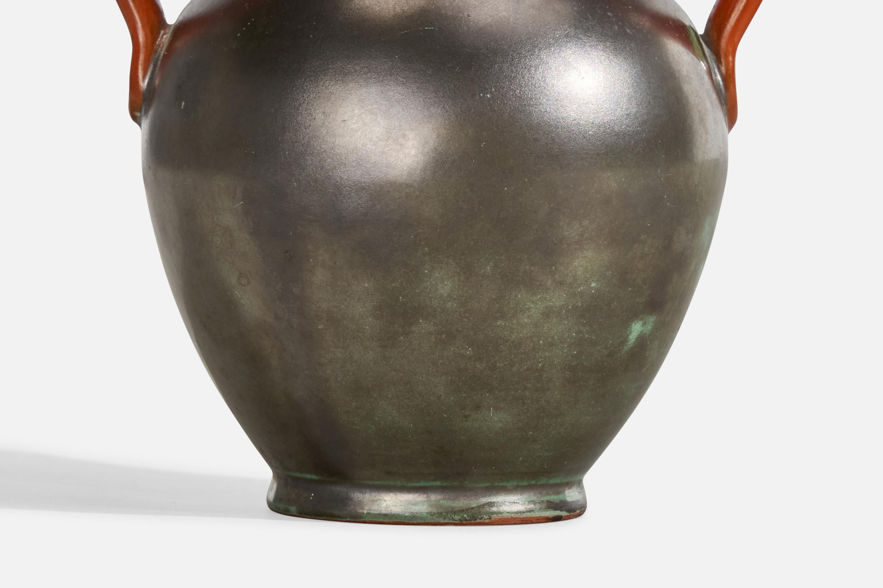 Cotto Upsala Ekeby, Vaso, Terracotta, Svezia, anni '1930 in vendita