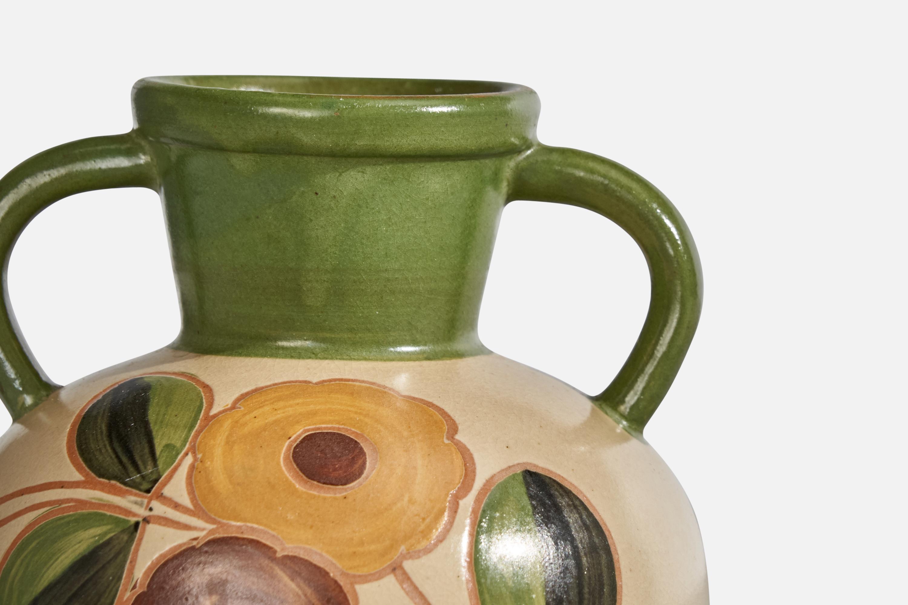 Upsala Ekeby, Vase, Earthenware, Sweden, 1930s For Sale 1