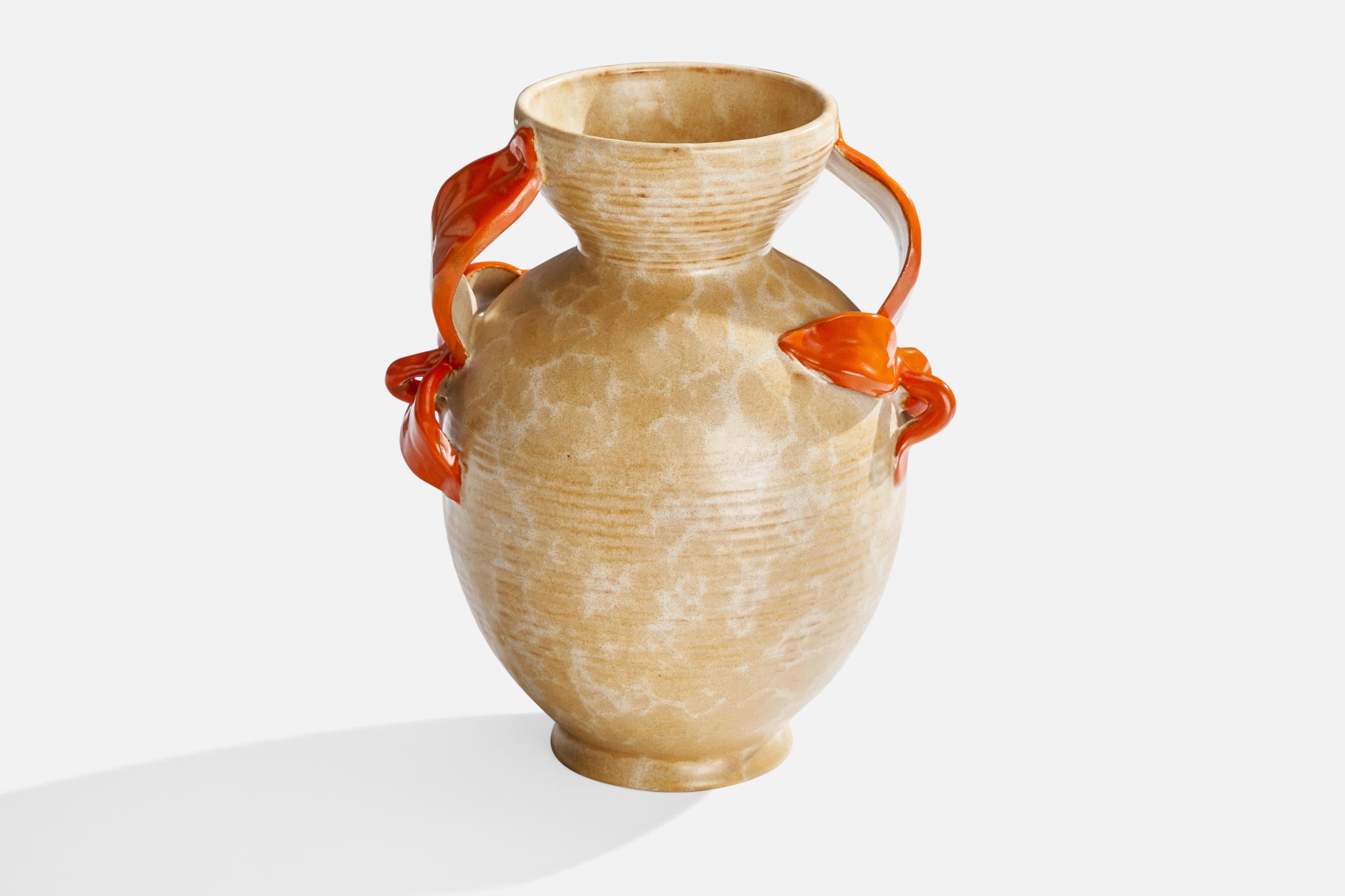 Upsala Ekeby, Vase, Earthenware, Sweden, 1930s For Sale 2