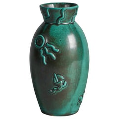 Upsala Ekeby, Vase, Earthenware, Sweden, 1930s