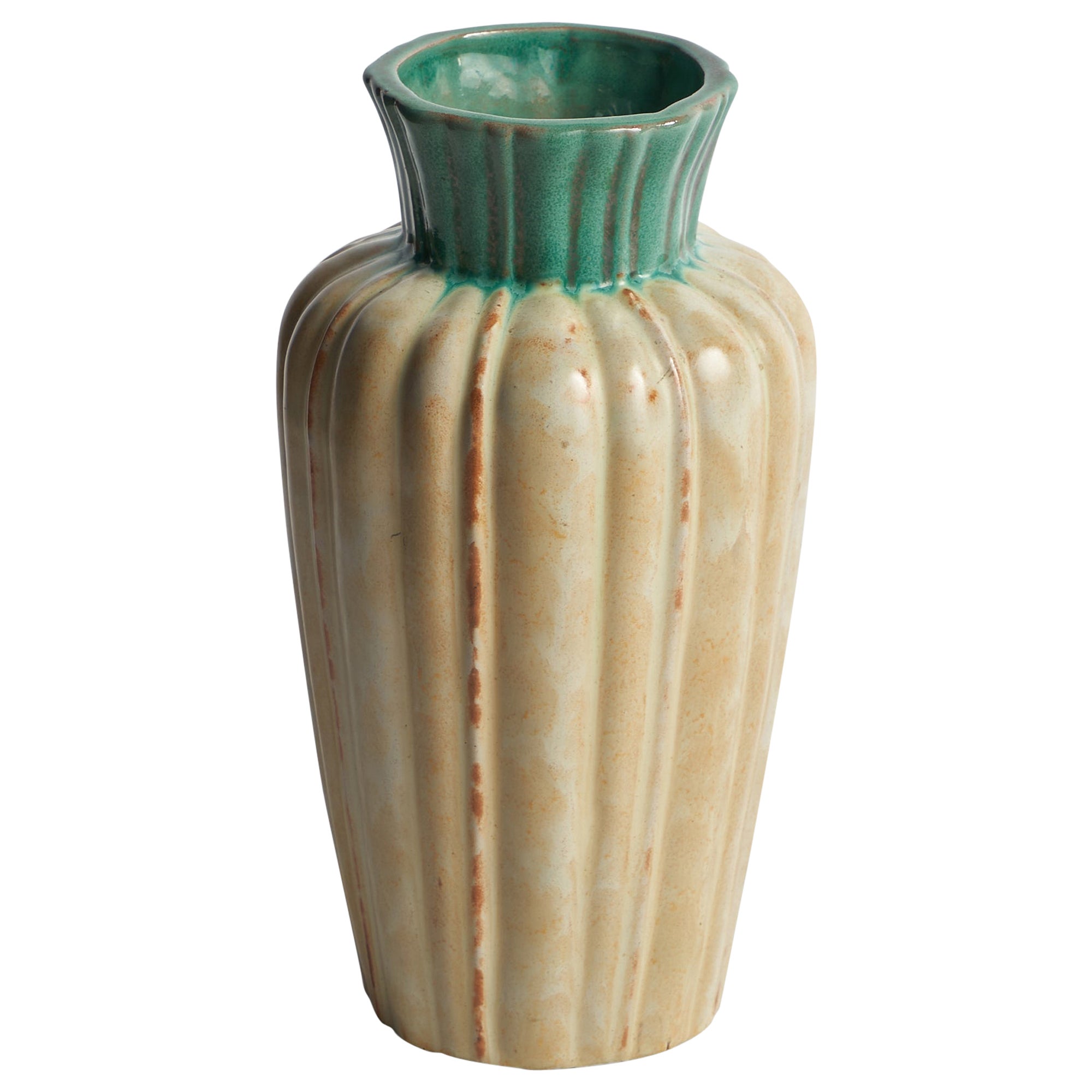 Vase en faïence de Upsala Ekeby, Suède, années 1930