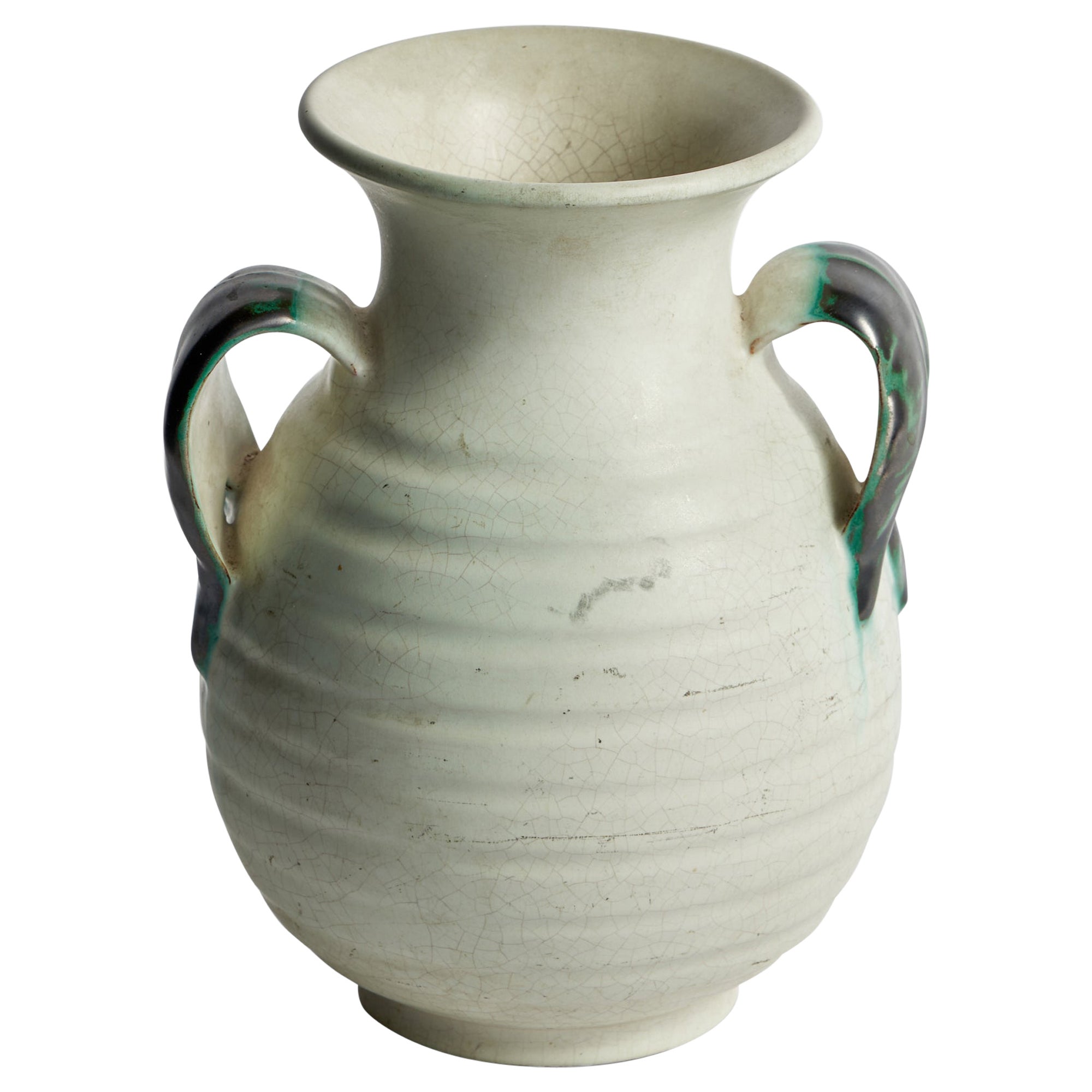 Upsala Ekeby, Vase, Earthenware, Sweden, 1930s For Sale