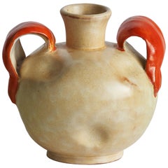 Vase en faïence de Upsala Ekeby, Suède, années 1930