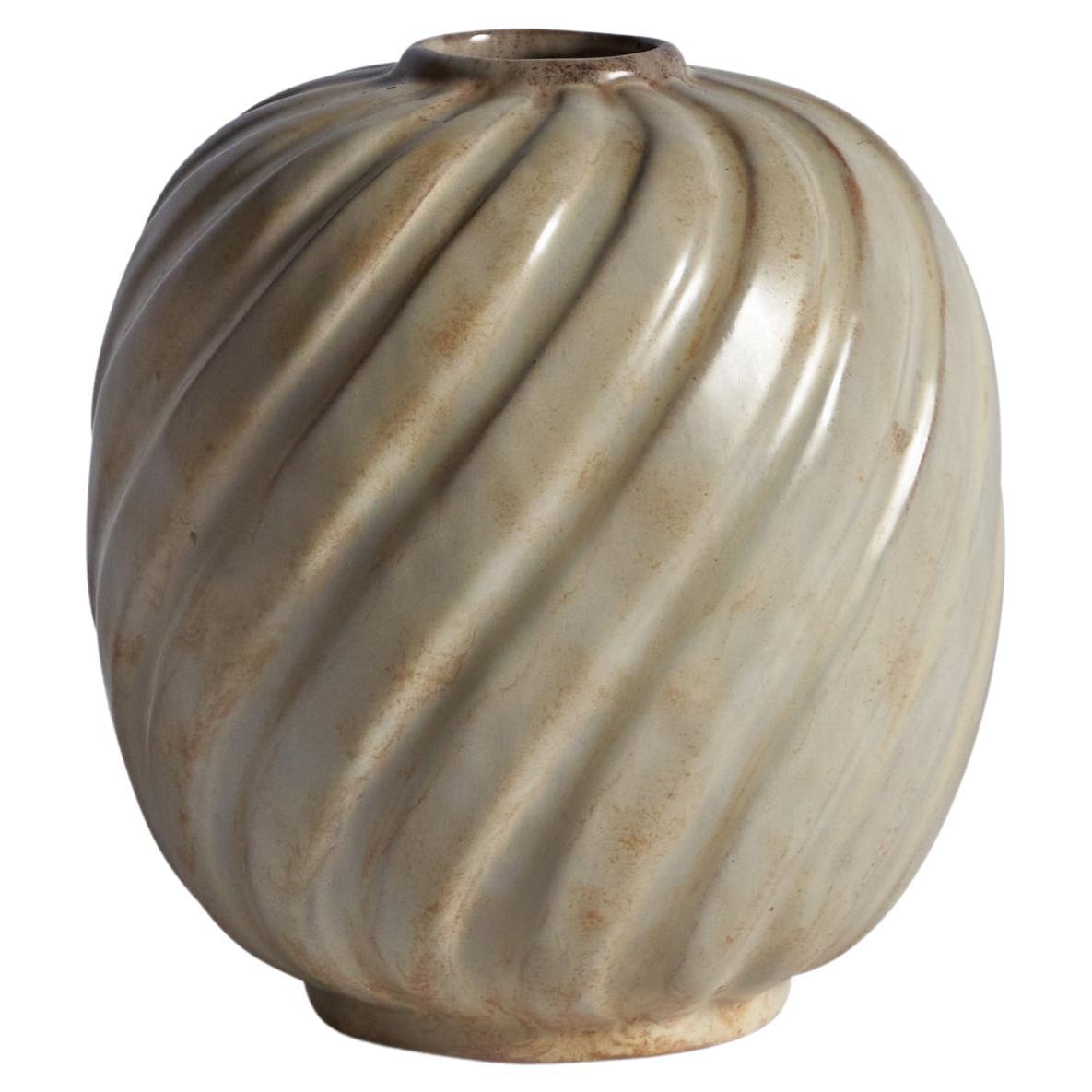 Upsala Ekeby, Vase, Steingut, Schweden, 1930er Jahre