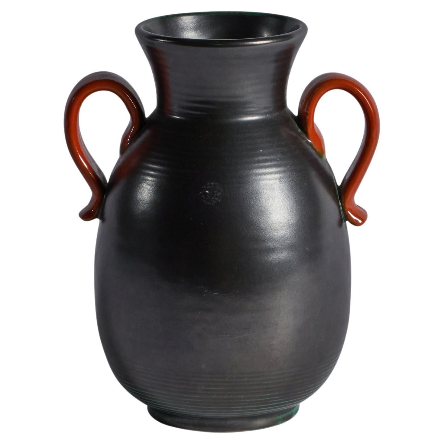 Upsala Ekeby, Vase, Earthenware, Sweden, 1930s For Sale