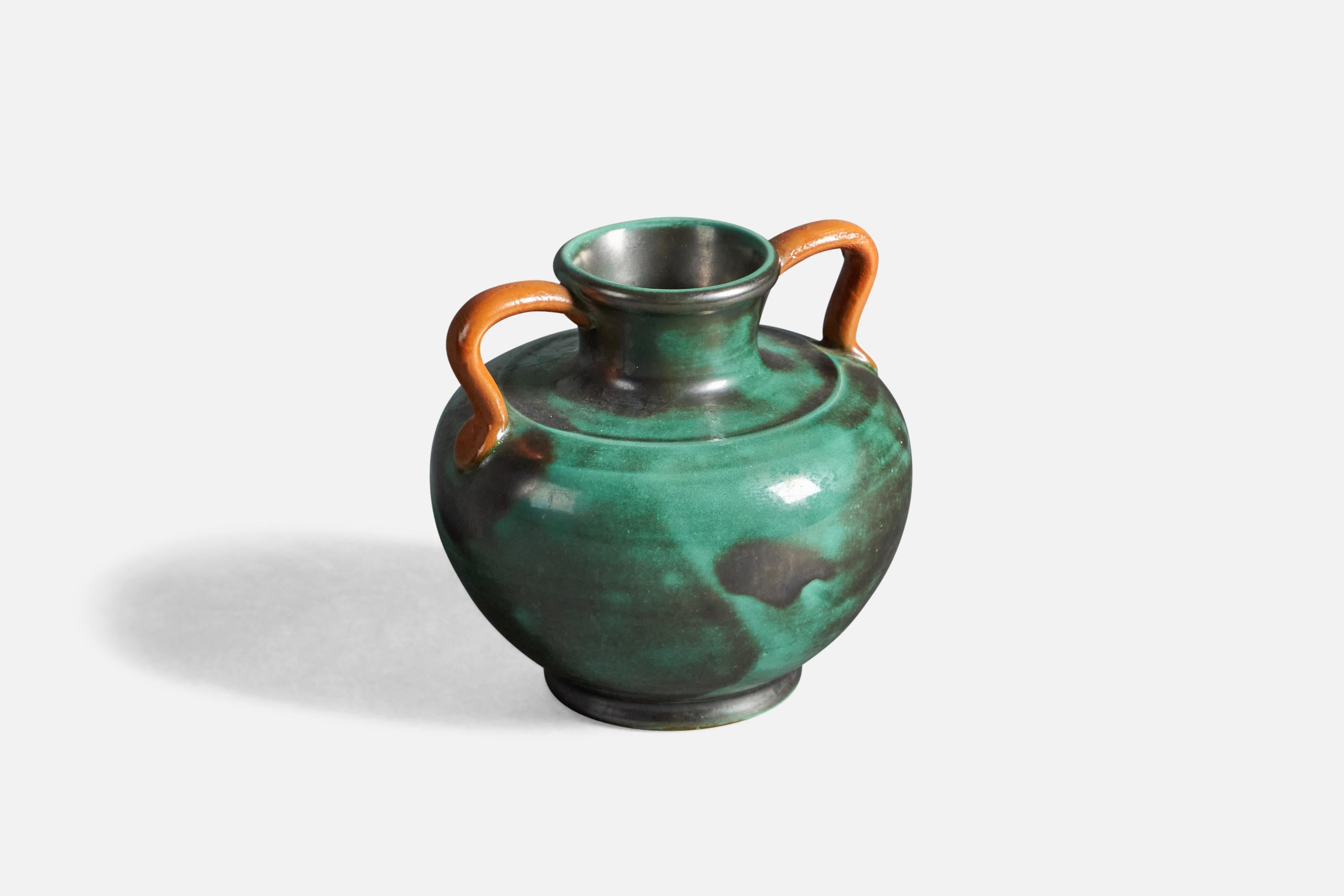 Scandinavo moderno Upsala Ekeby, Vaso, Terracotta, Svezia, anni '40 in vendita