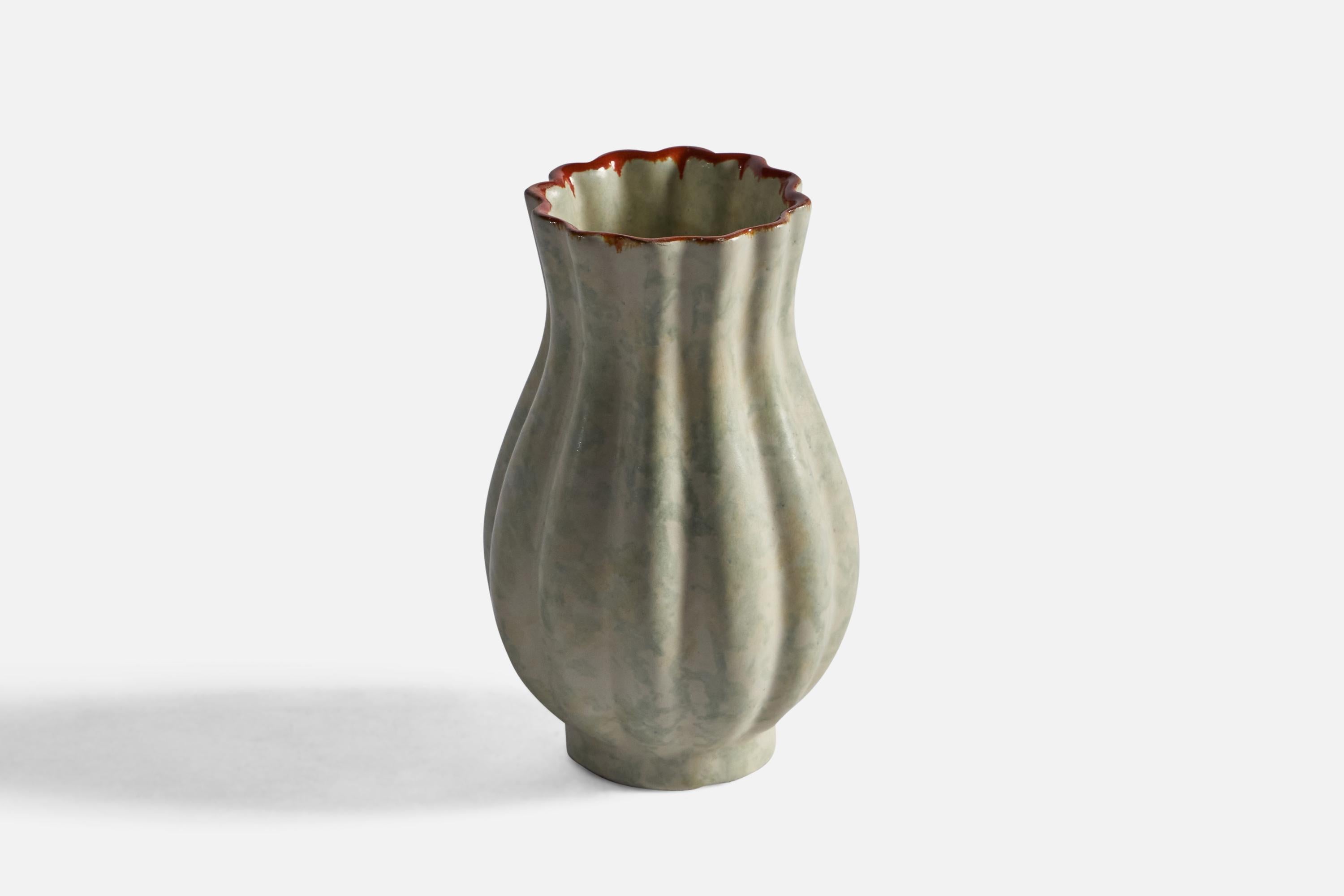 Scandinavian Modern Upsala Ekeby, Vase, Earthenware, Sweden, 1940s For Sale