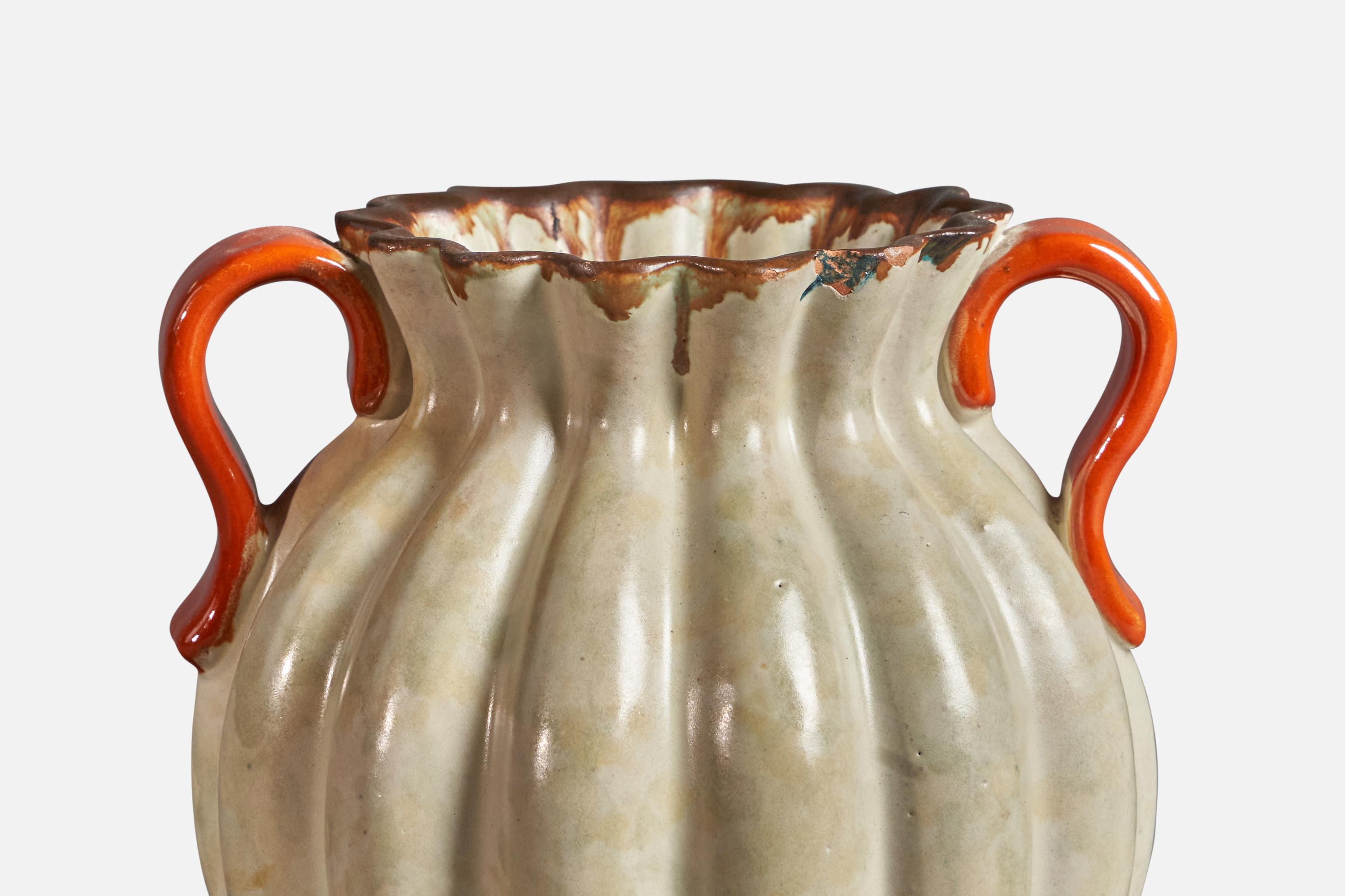 Swedish Upsala Ekeby, Vase, Earthenware, Sweden, 1940s For Sale