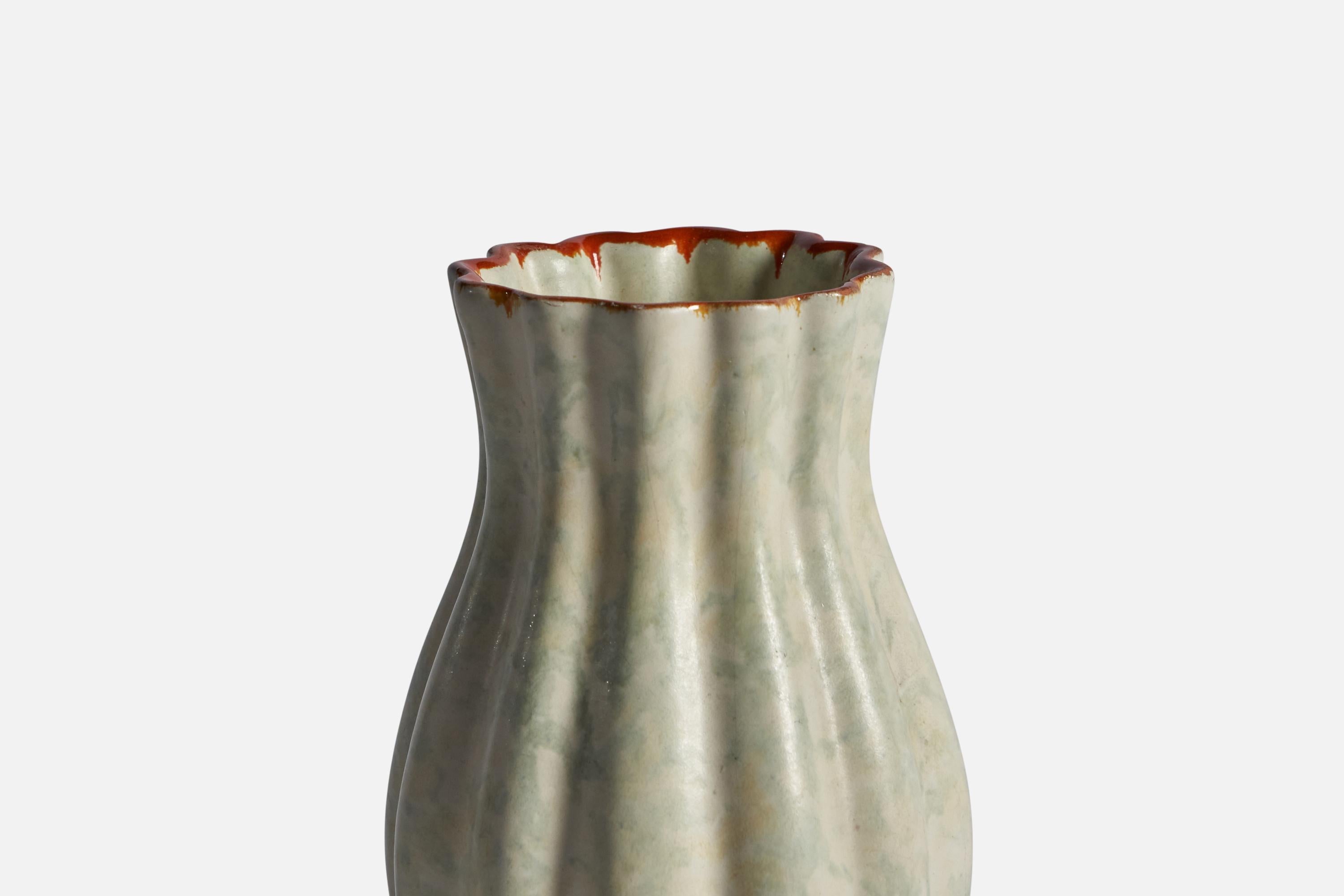 Swedish Upsala Ekeby, Vase, Earthenware, Sweden, 1940s For Sale
