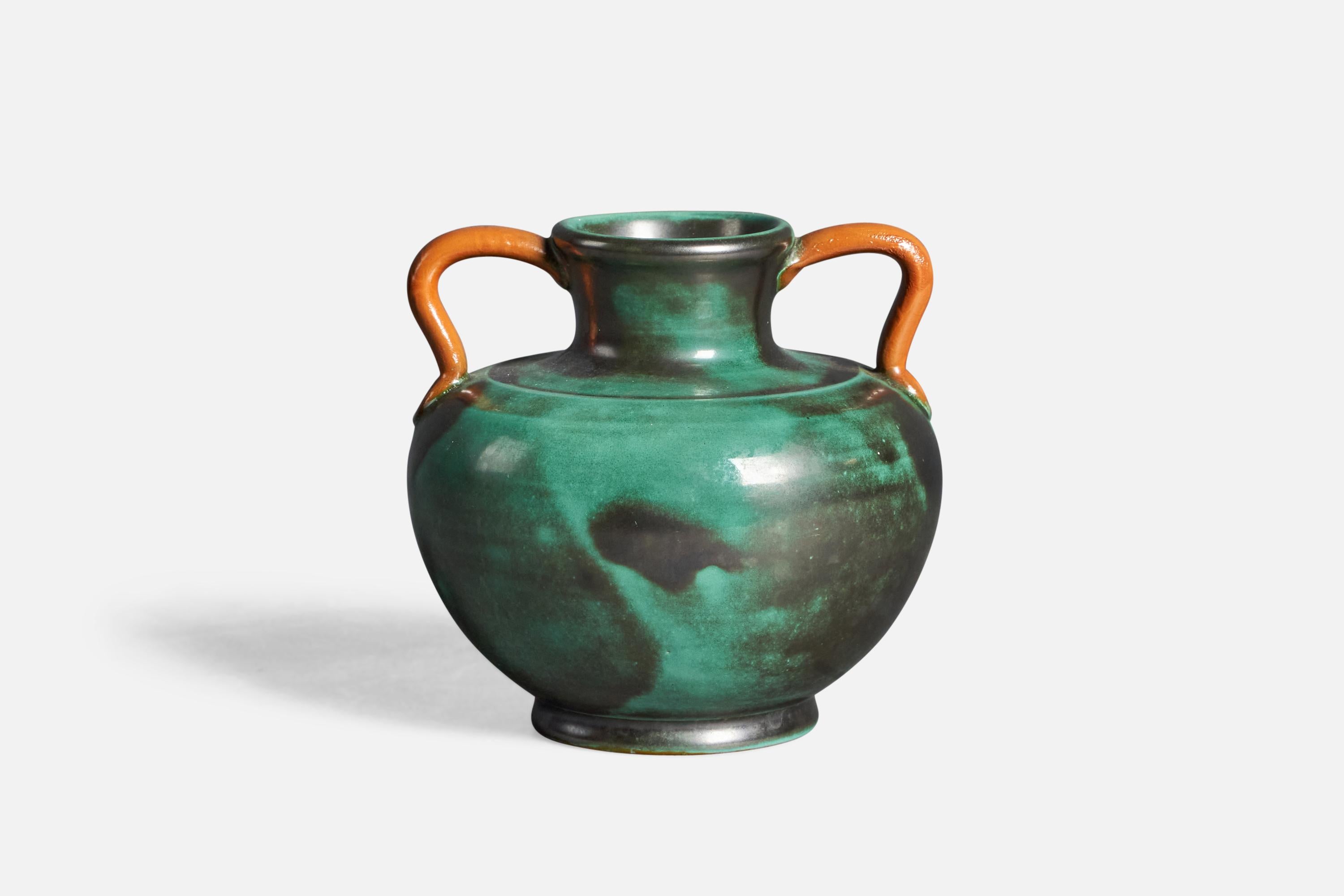 Metà XX secolo Upsala Ekeby, Vaso, Terracotta, Svezia, anni '40 in vendita