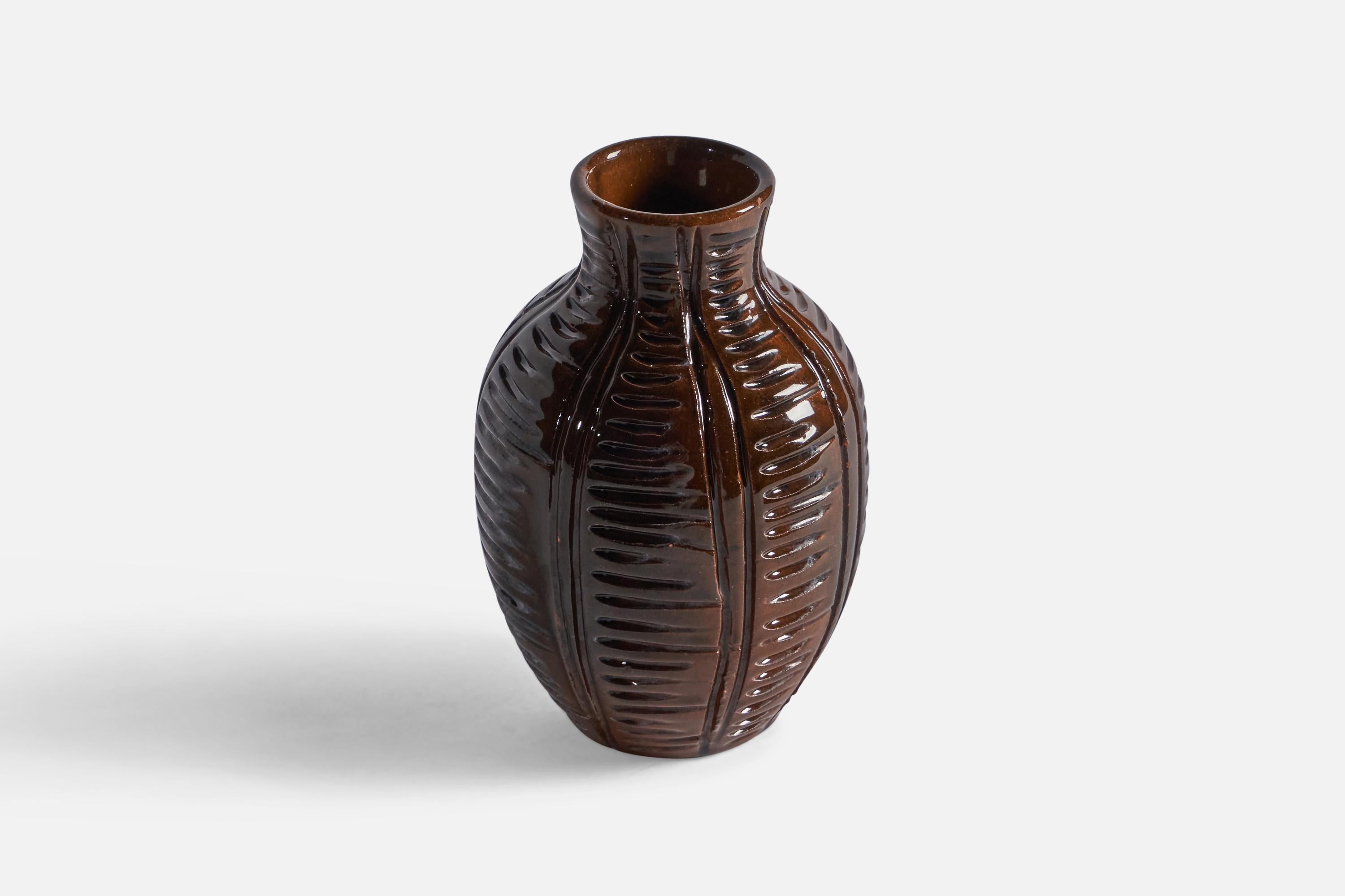 Scandinavian Modern Upsala Ekeby, Vase, Earthenware, Sweden, 1950s For Sale