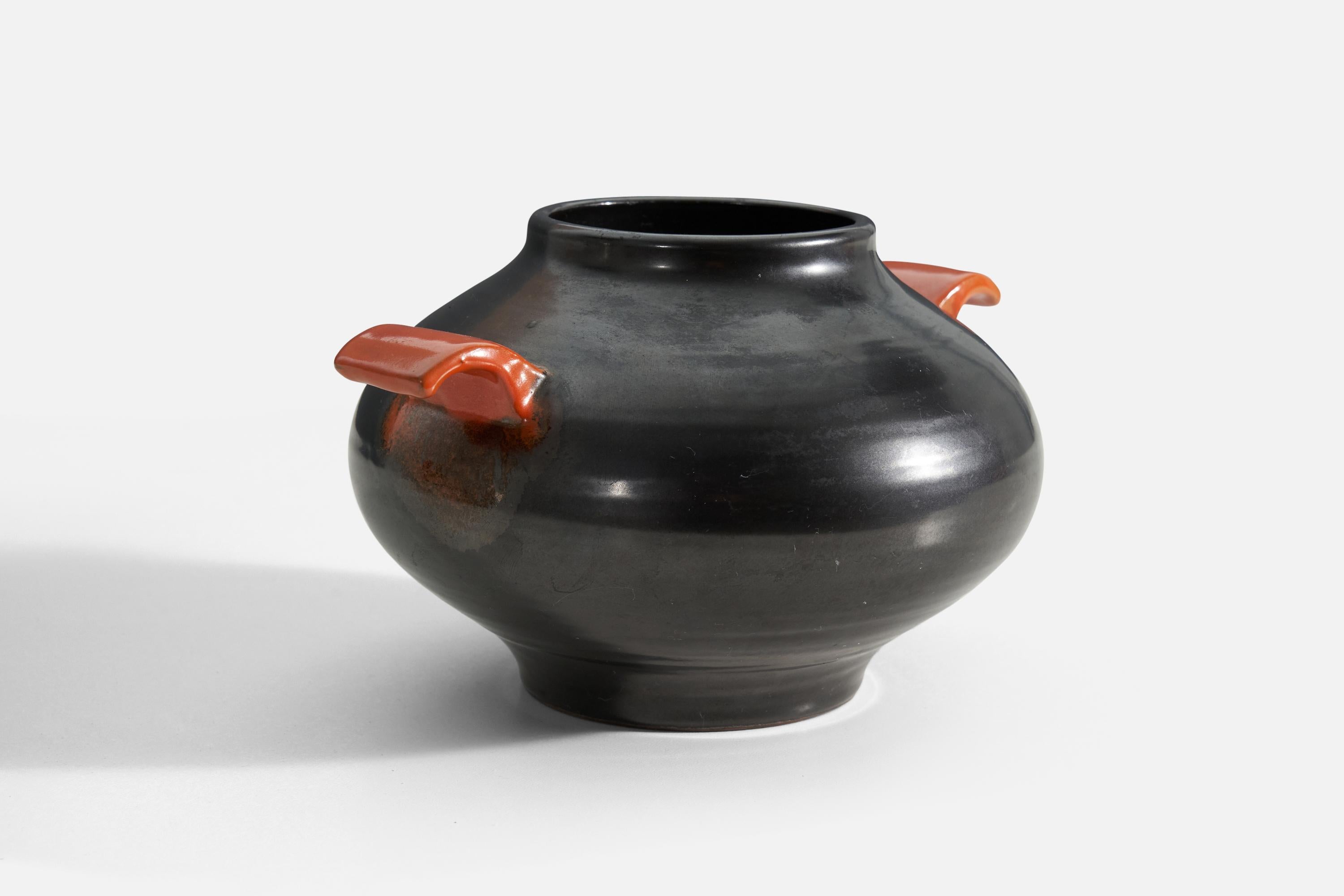 Art Deco Upsala-Ekeby, Vase, Glazed Earthenware, Sweden, 1940s