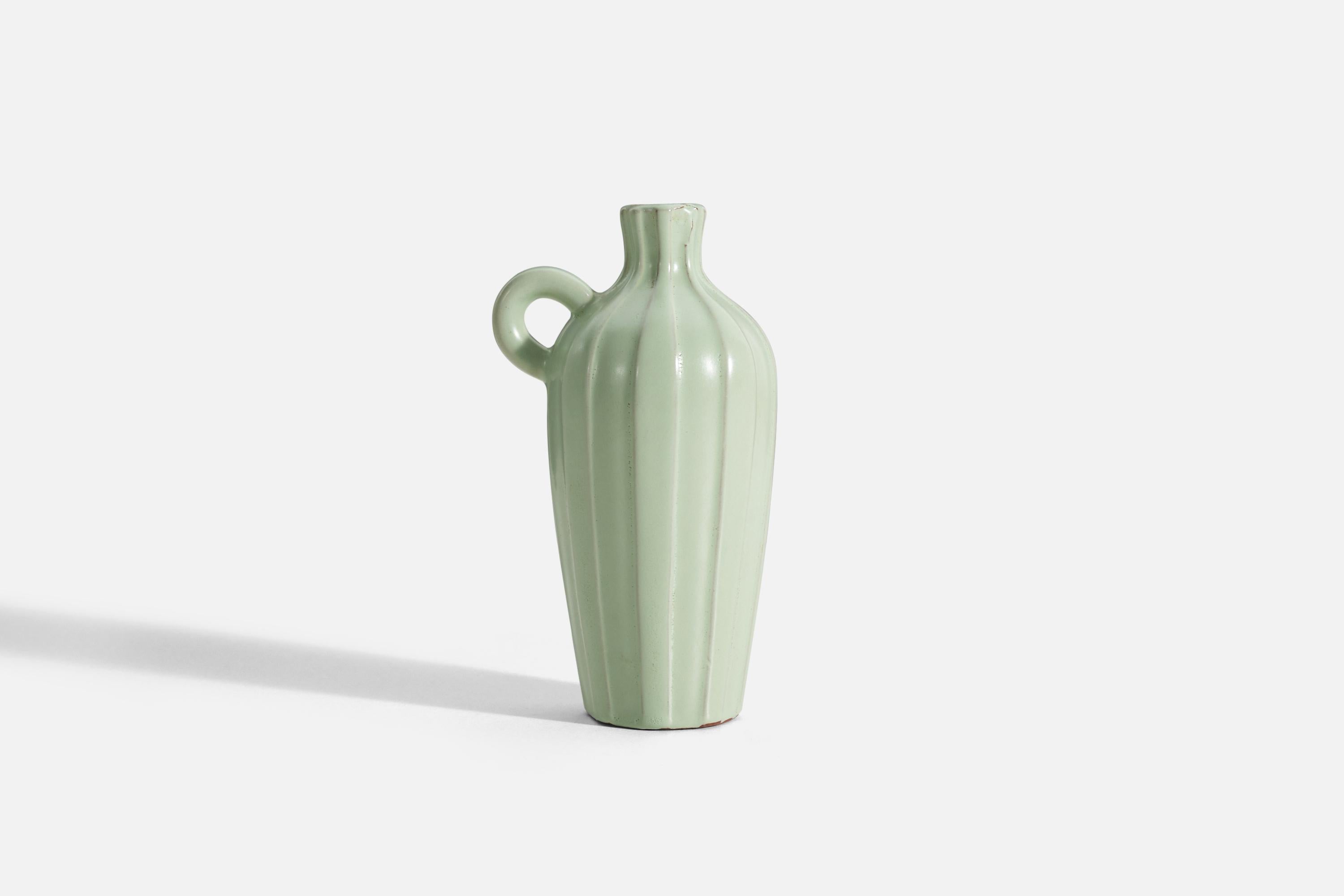 Art déco Vase de Upsala-Ekeby, faïence incisée émaillée, Suède, années 1940 en vente