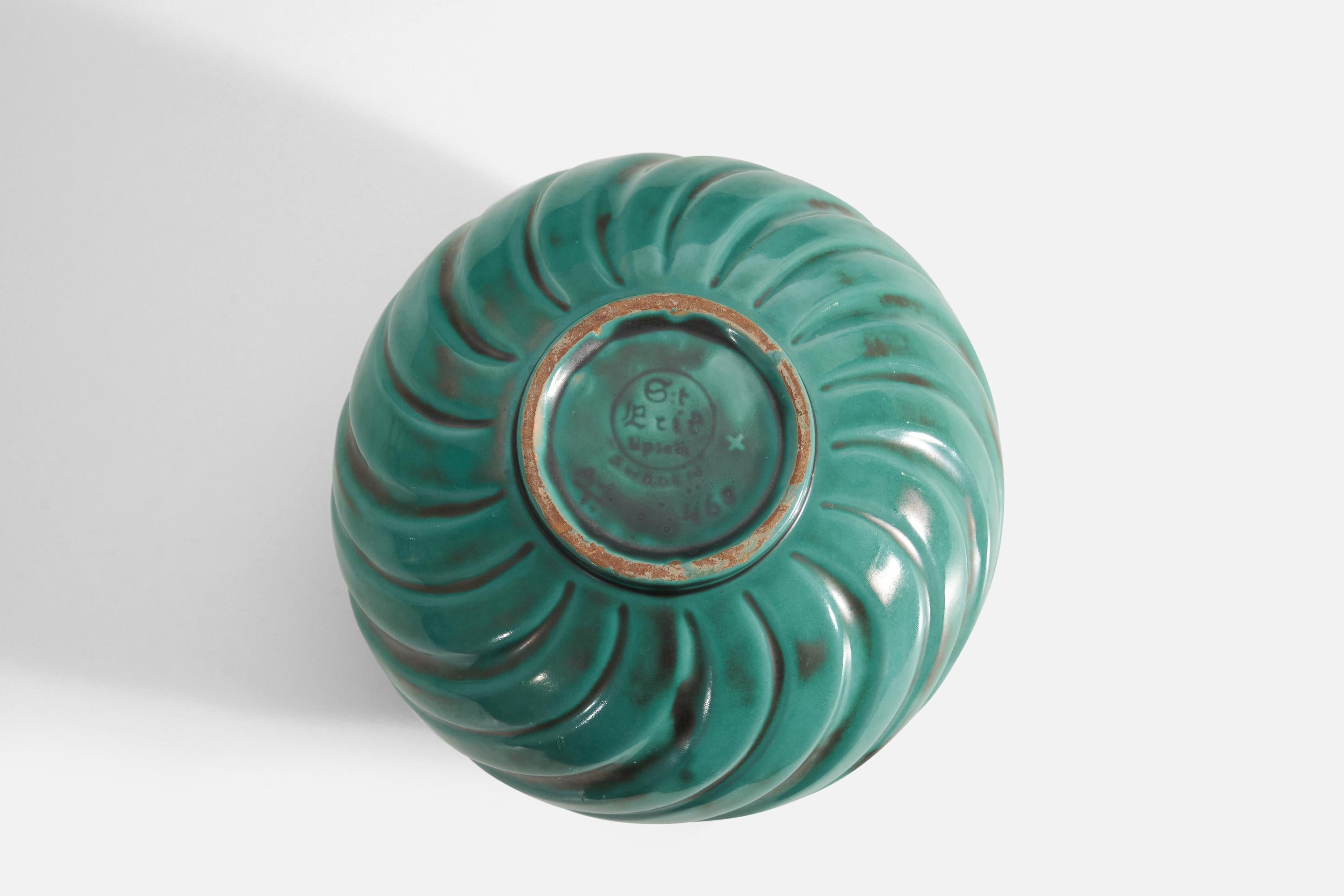 Vase Anna-Lisa Thomson, faïence incisée émaillée, Upsala-Ekeby, Suède, années 1940 Bon état - En vente à High Point, NC