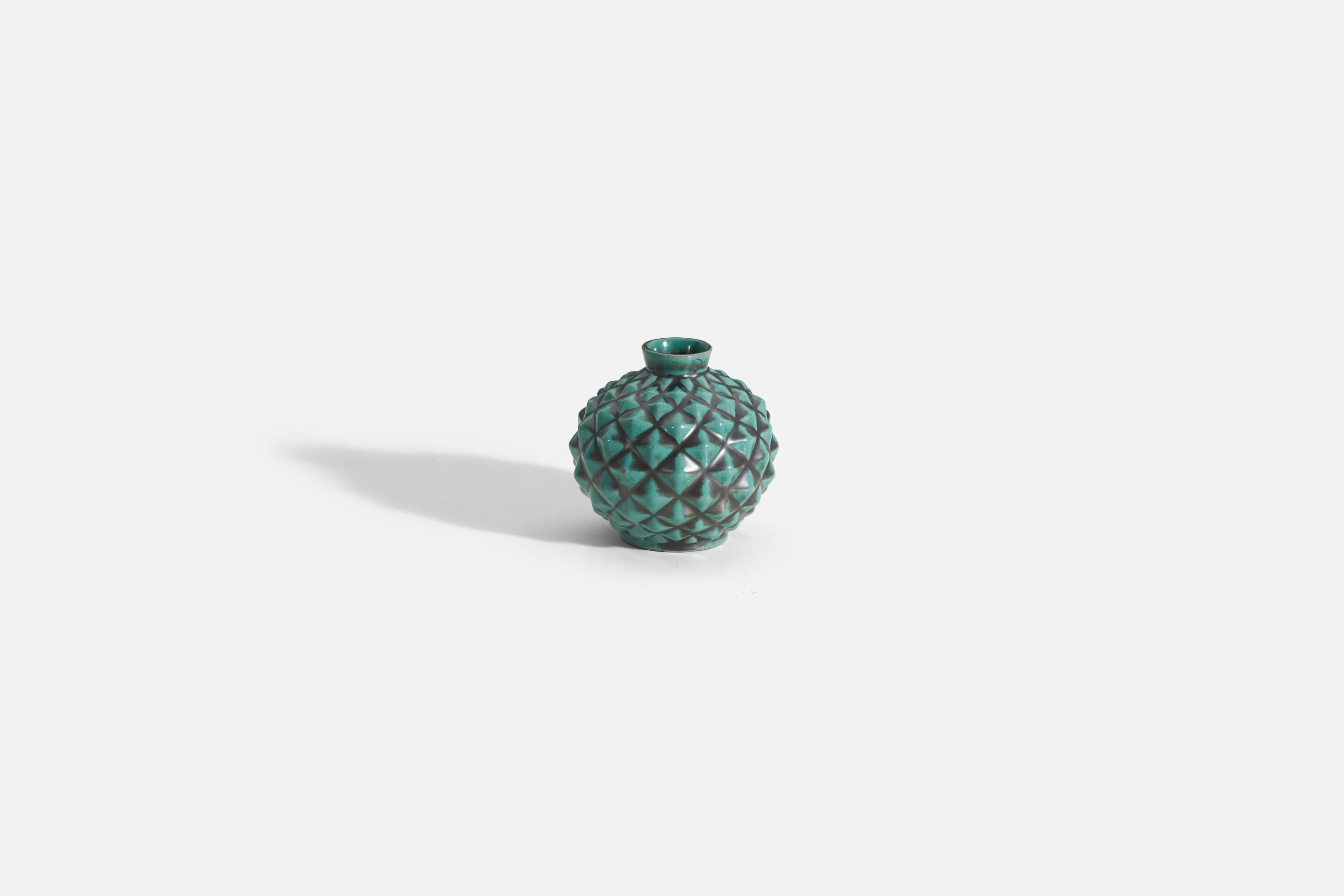 Sven Erik Skawonius, Vase, Steingut, Upsala-Ekeby, Schweden, 1940er Jahre im Zustand „Gut“ im Angebot in High Point, NC