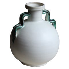 Vase vonsala-Ekeby, glasiertes / bemaltes Steingut, Schweden, 1930er Jahre