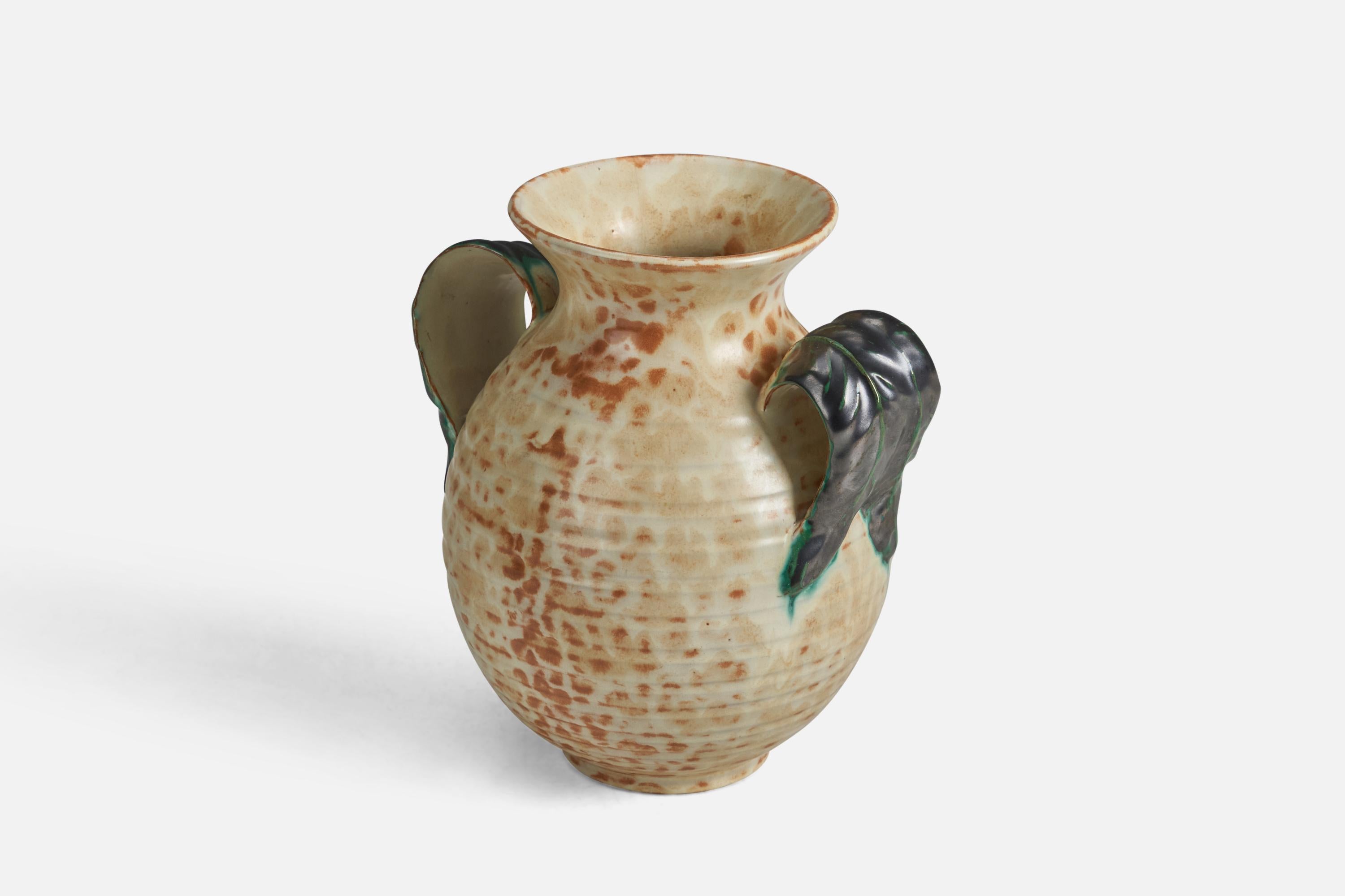 Mid-Century moderno Upsala Ekeby, Vaso, Greene & Greene, terracotta, Svezia, anni '40 in vendita