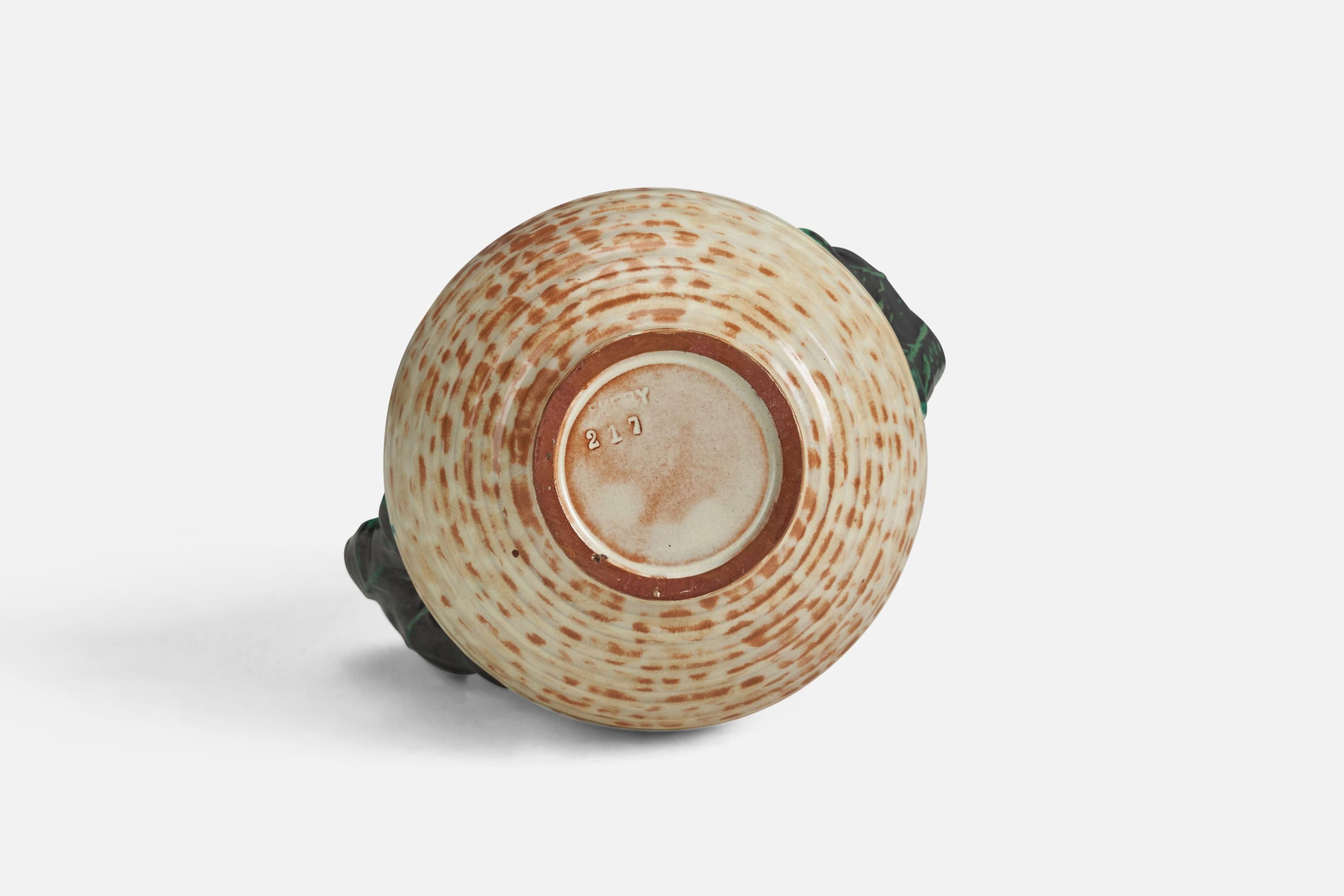 Svedese Upsala Ekeby, Vaso, Greene & Greene, terracotta, Svezia, anni '40 in vendita